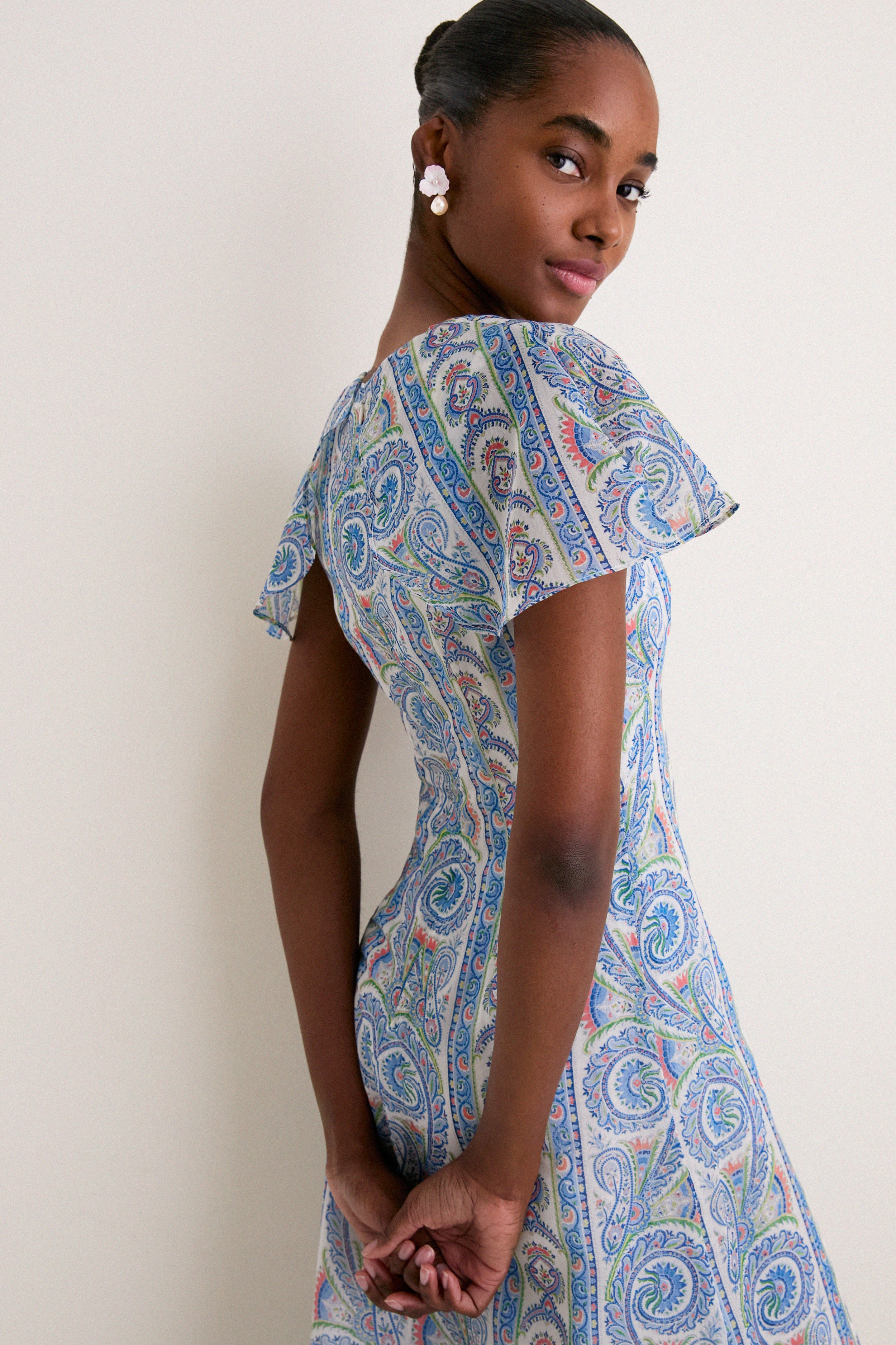 Blue Corsica Paisley Davina Dress - Image 2
