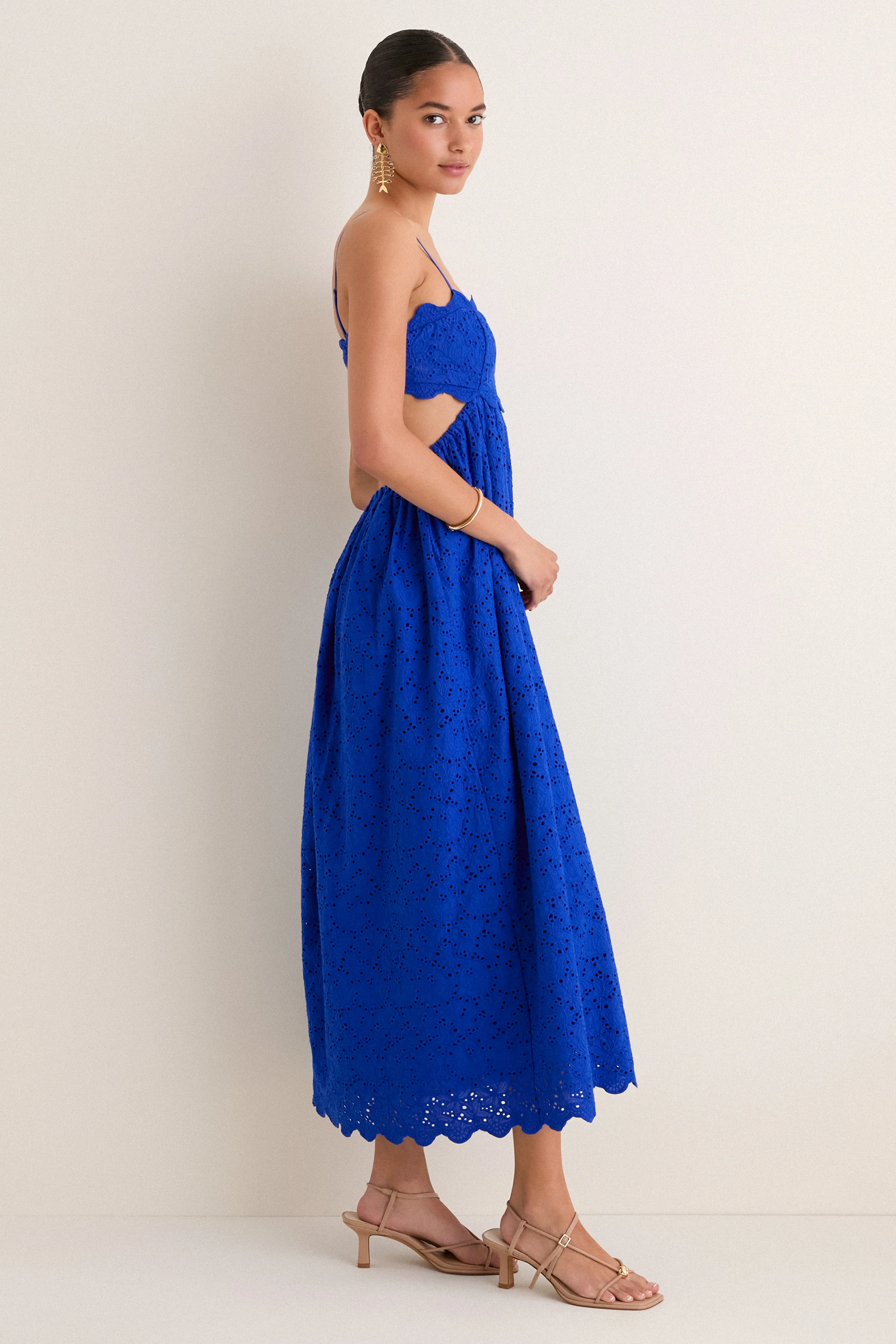 Blue Eyelet Cut-Out Larkspur Dress - Image 3