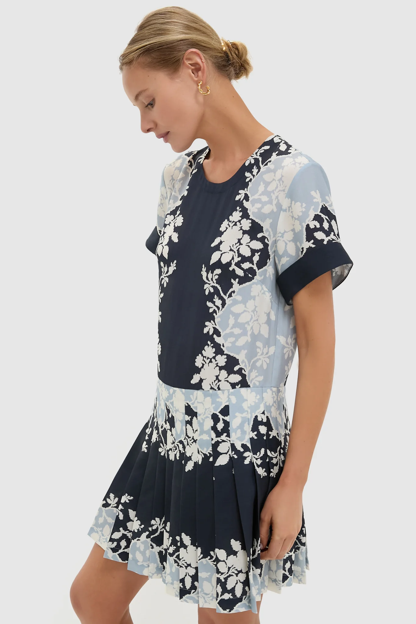 Blue Fog Pleated Liza Dress - Image 3