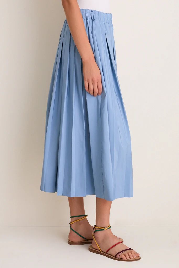 Blue Fog Pleated Dixon Midi Skirt - Image 5