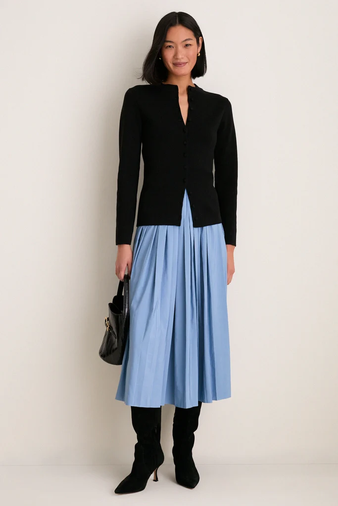Blue Fog Pleated Dixon Midi Skirt - Image 9