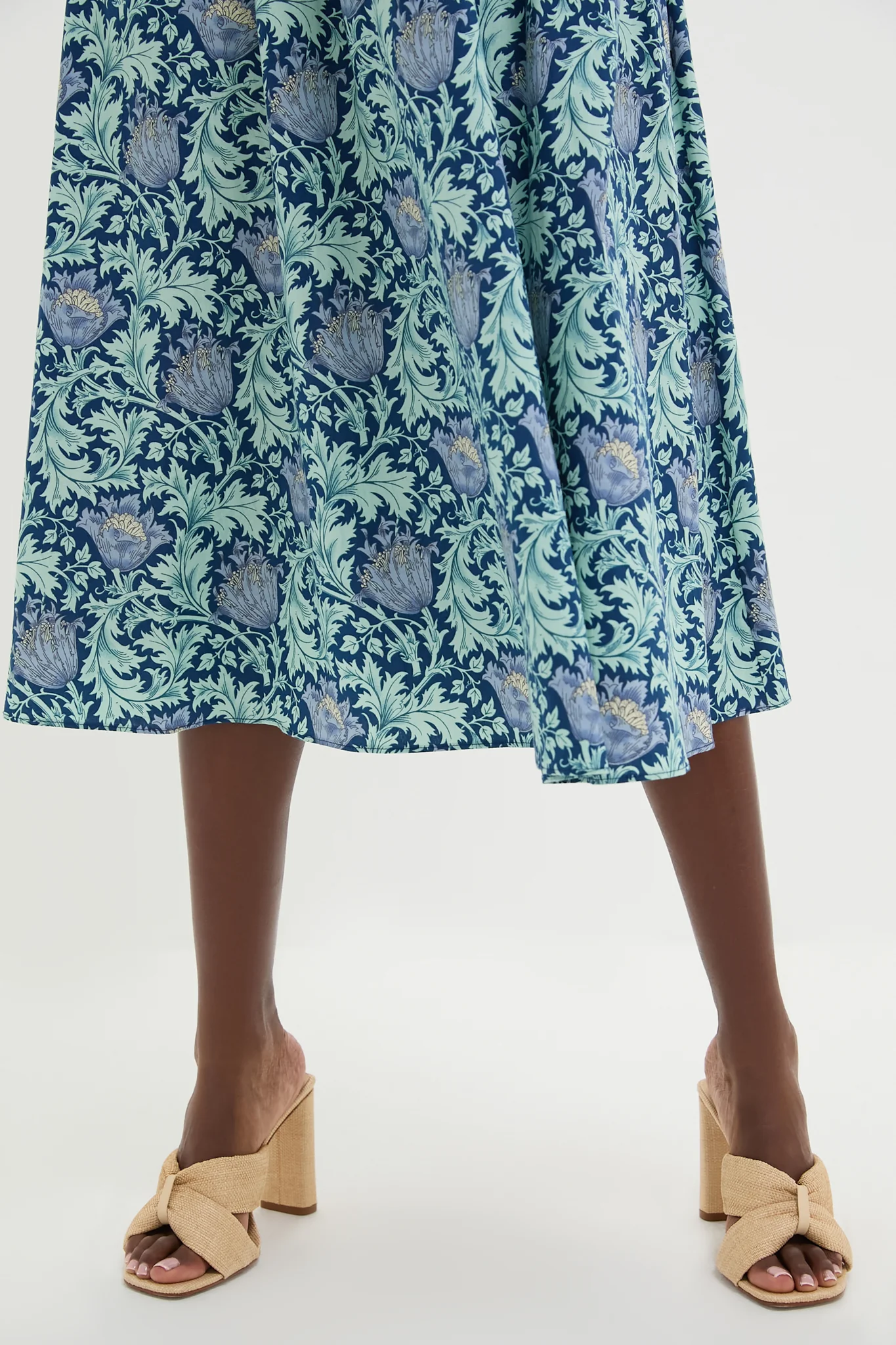 Blue Leafy Floral Maeve Midi Dress - Image 5