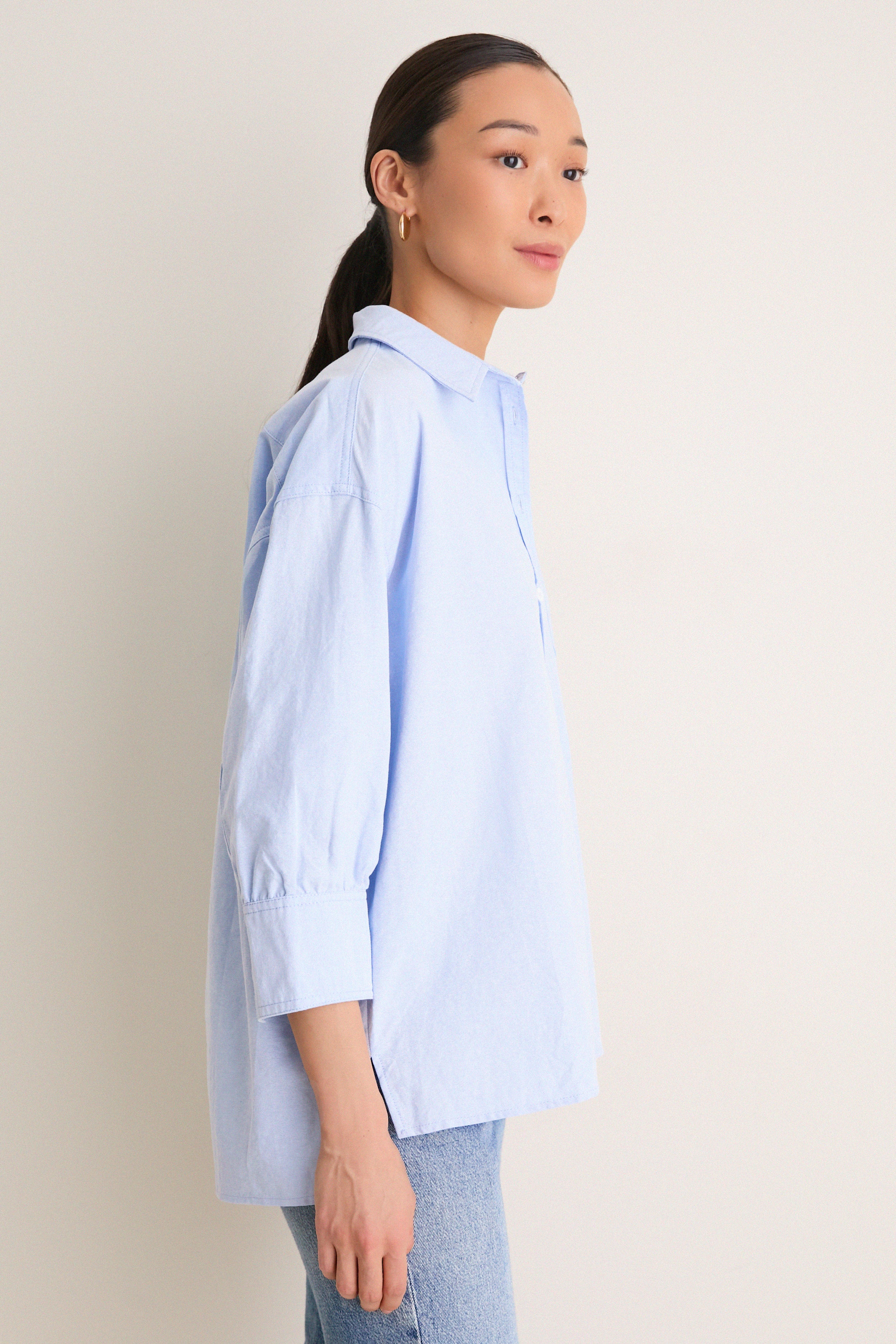 Blue Oxford Adair Boyfriend Shirt - Image 3