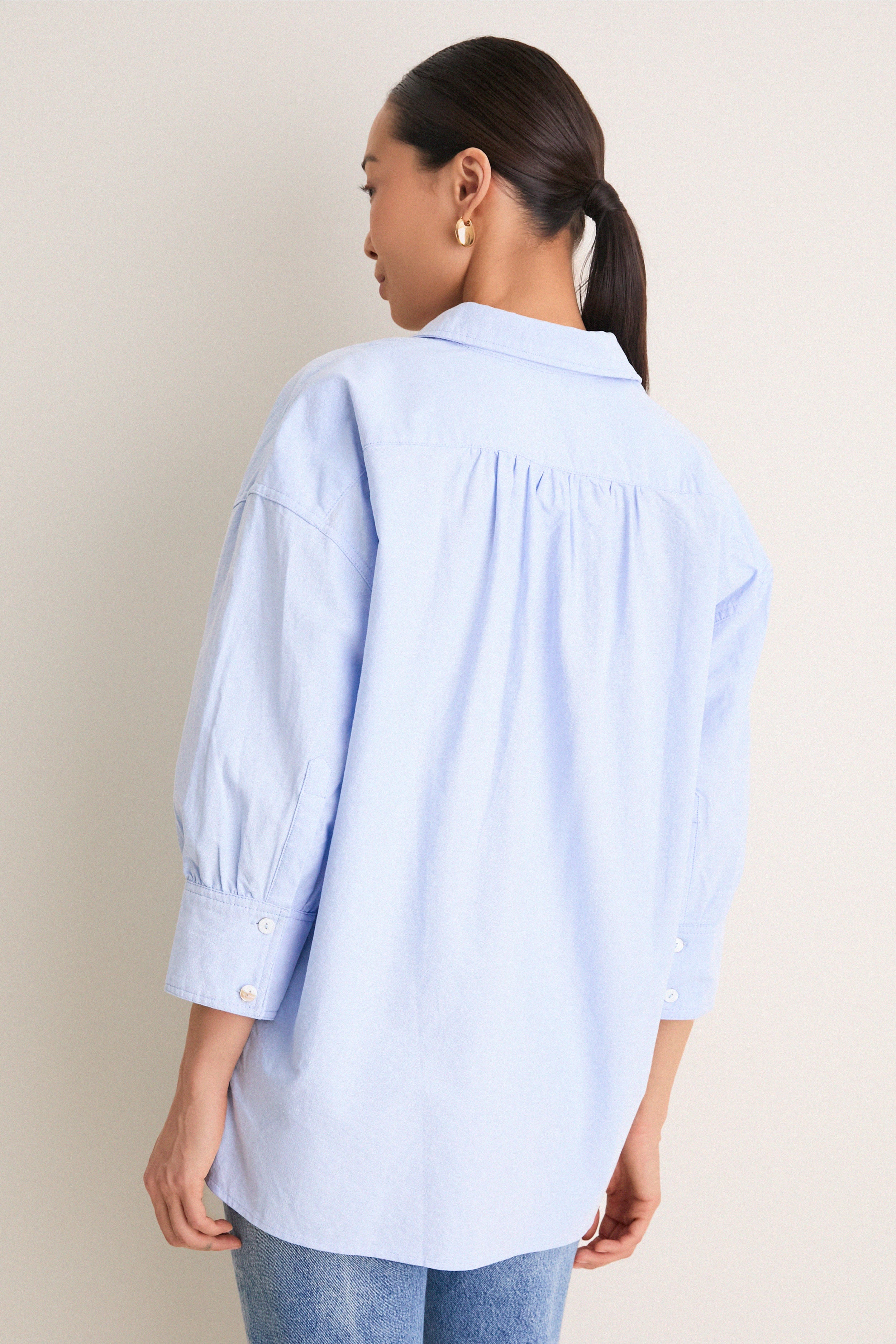 Blue Oxford Adair Boyfriend Shirt - Image 4