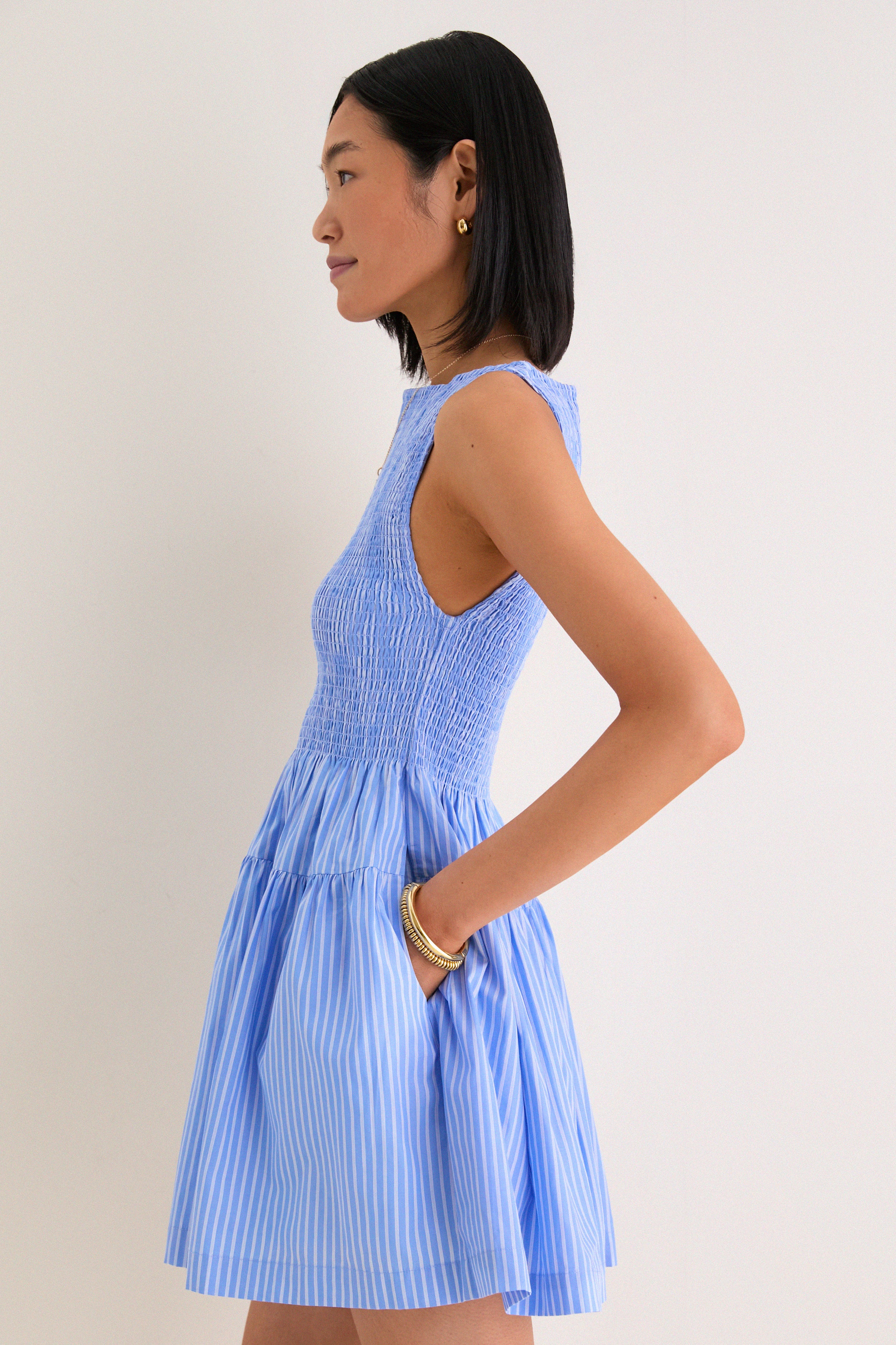 Blue Stripe Cosima Mini Nap Dress - Image 3