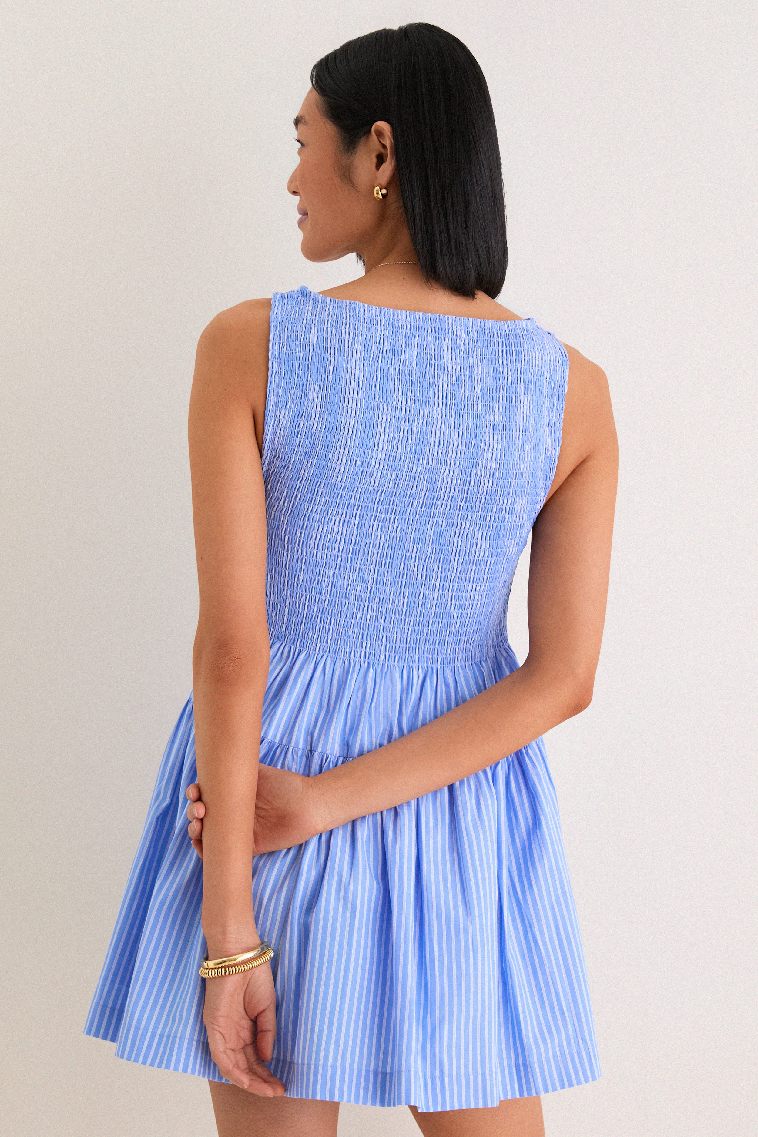 Blue Stripe Cosima Mini Nap Dress - Image 4