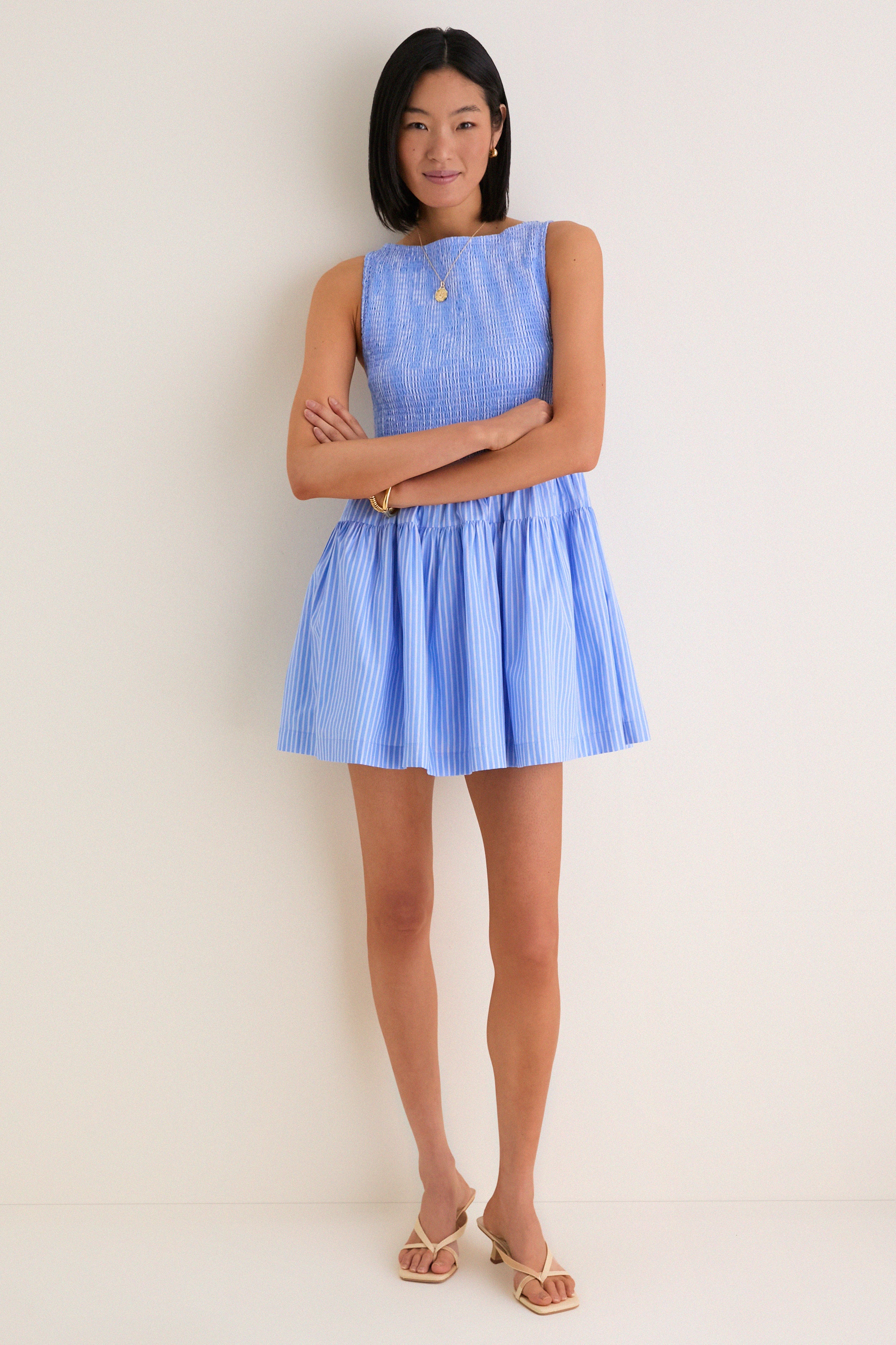 Blue Stripe Cosima Mini Nap Dress - Image 6