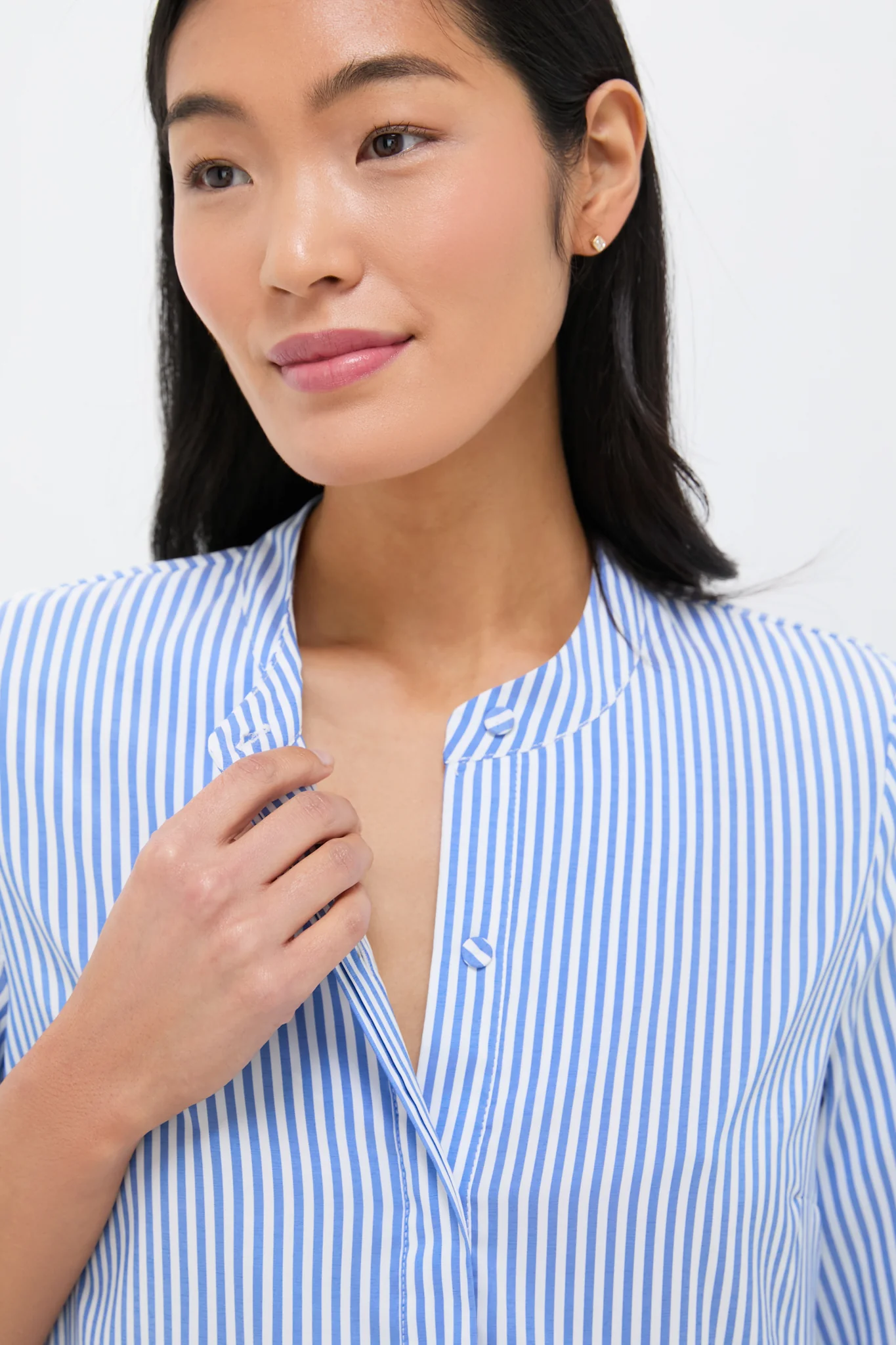 Blue Stripe Royal Shirt Dress - Image 6
