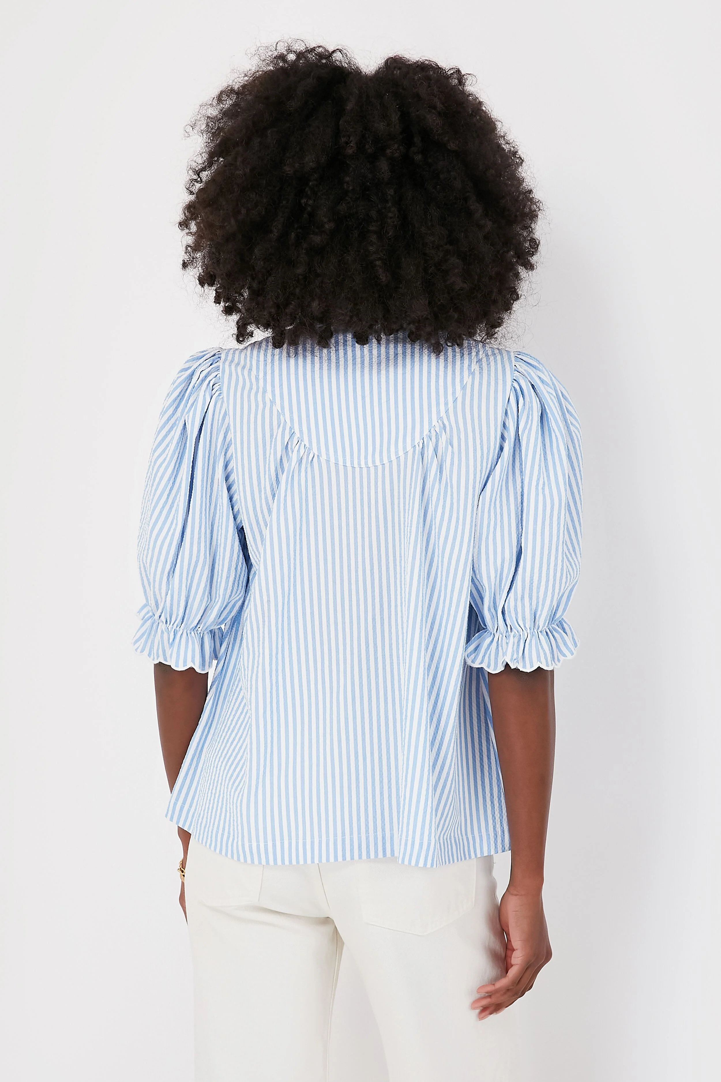 Blue Stripe Selena Blouse - Image 4