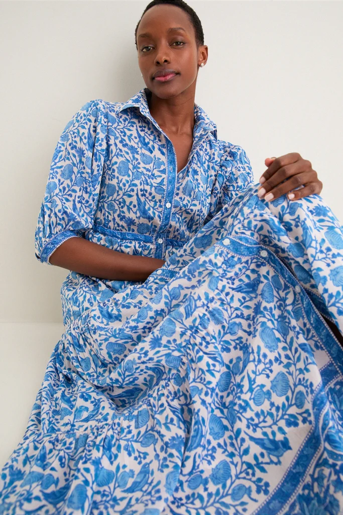 Blue White Blair Maxi Dress - Image 2