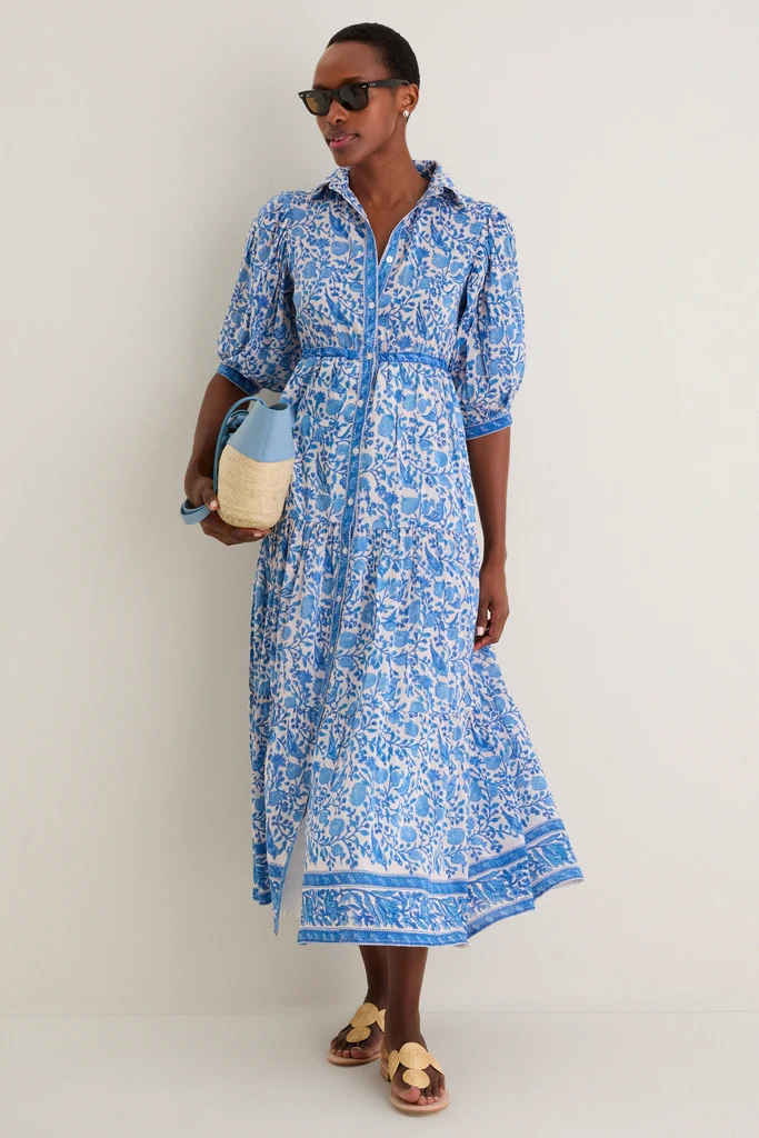 Blue White Blair Maxi Dress - Image 3