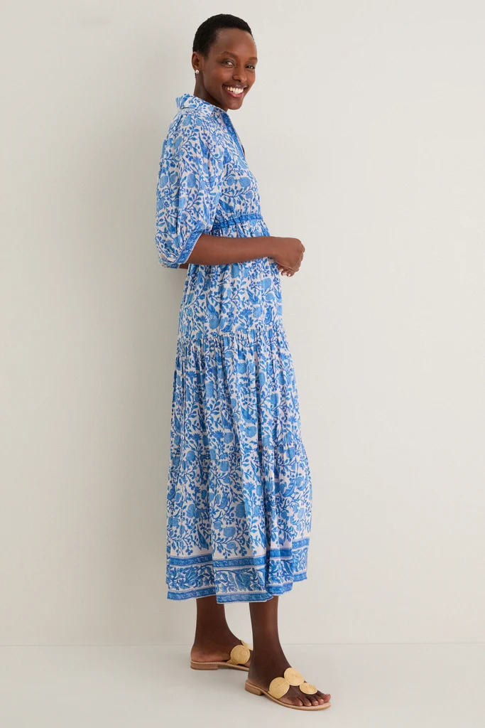 Blue White Blair Maxi Dress - Image 4