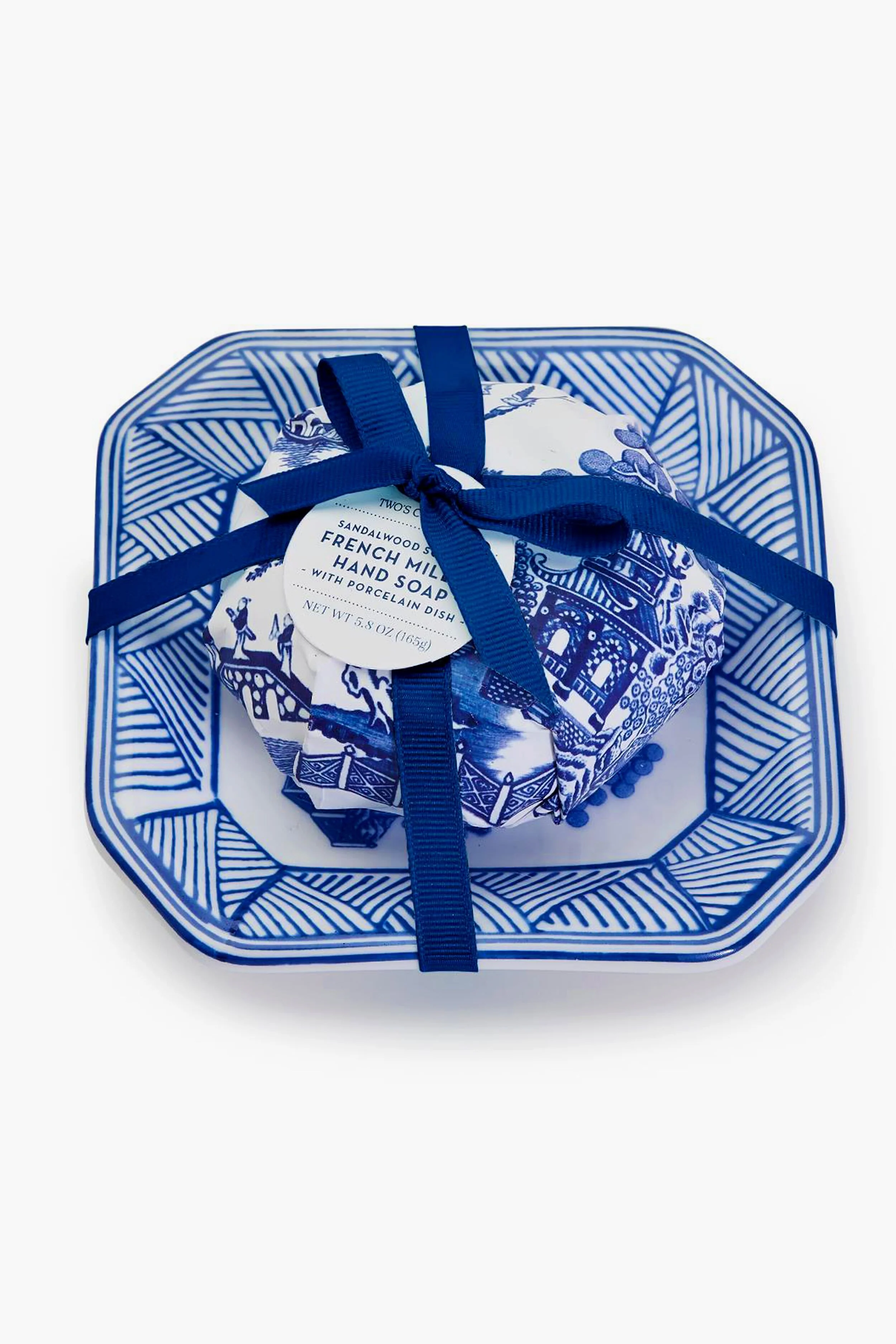 Blue Willow Sandalwood Soap with Porcelain Tray - Image 2