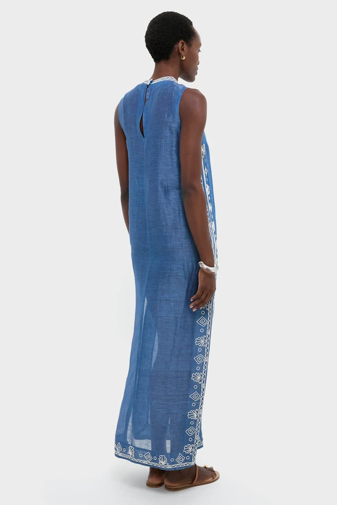 Blue Yasmeen Embellished Midi Dress - Image 5