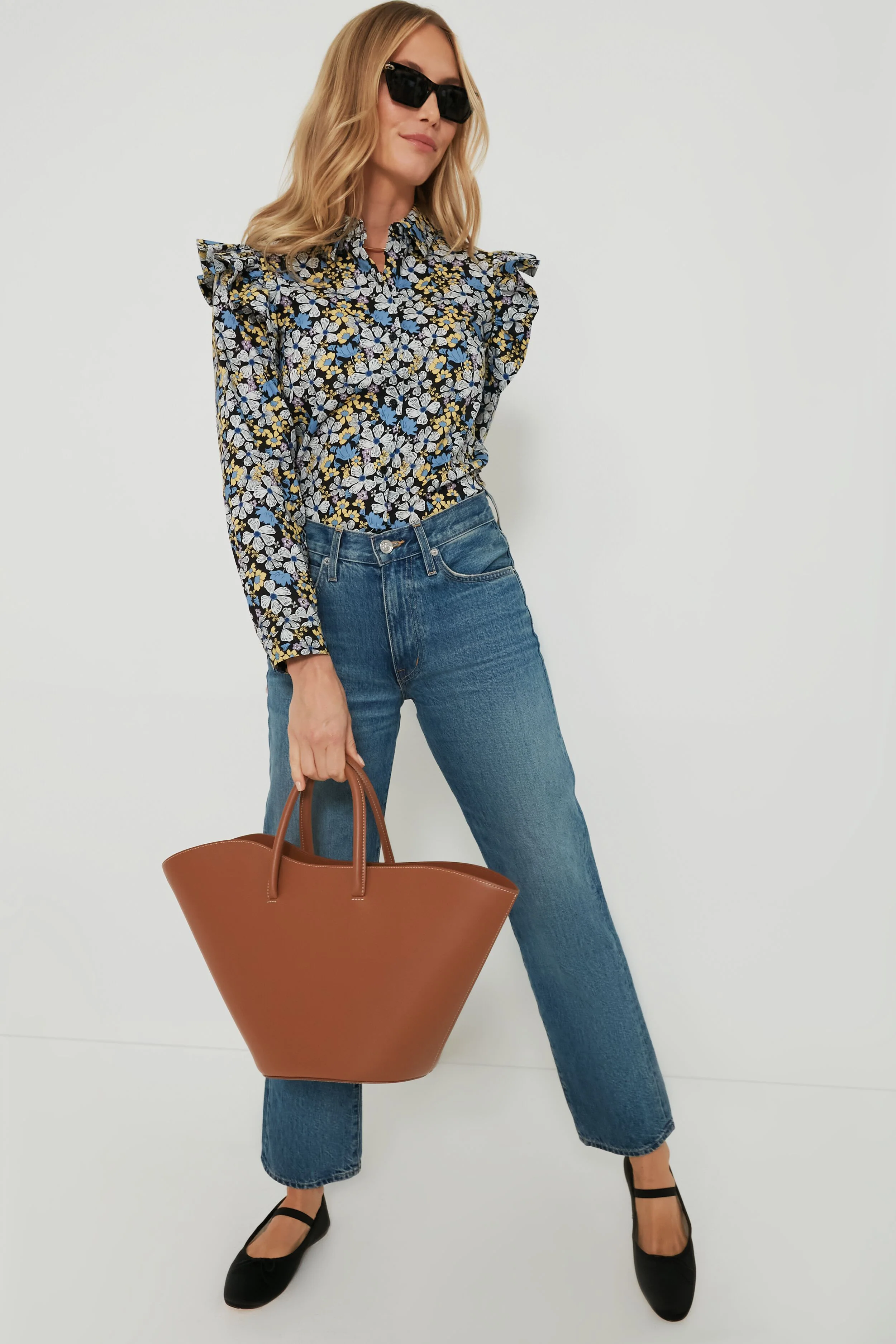 Blue & Yellow Floral Primrose Blouse - Image 3