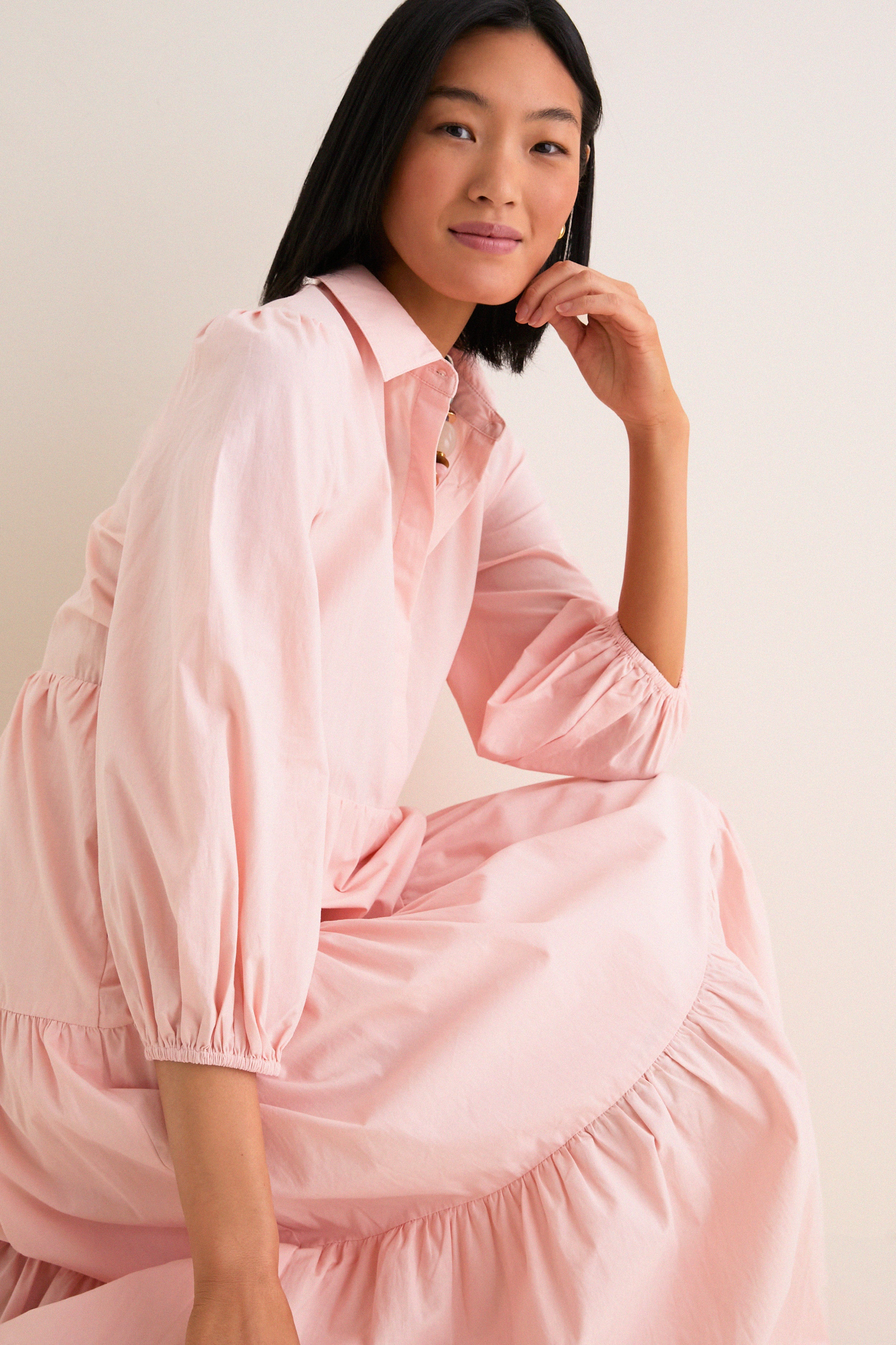 Blush Pink Cotton Mabel Maxi Dress - Image 5