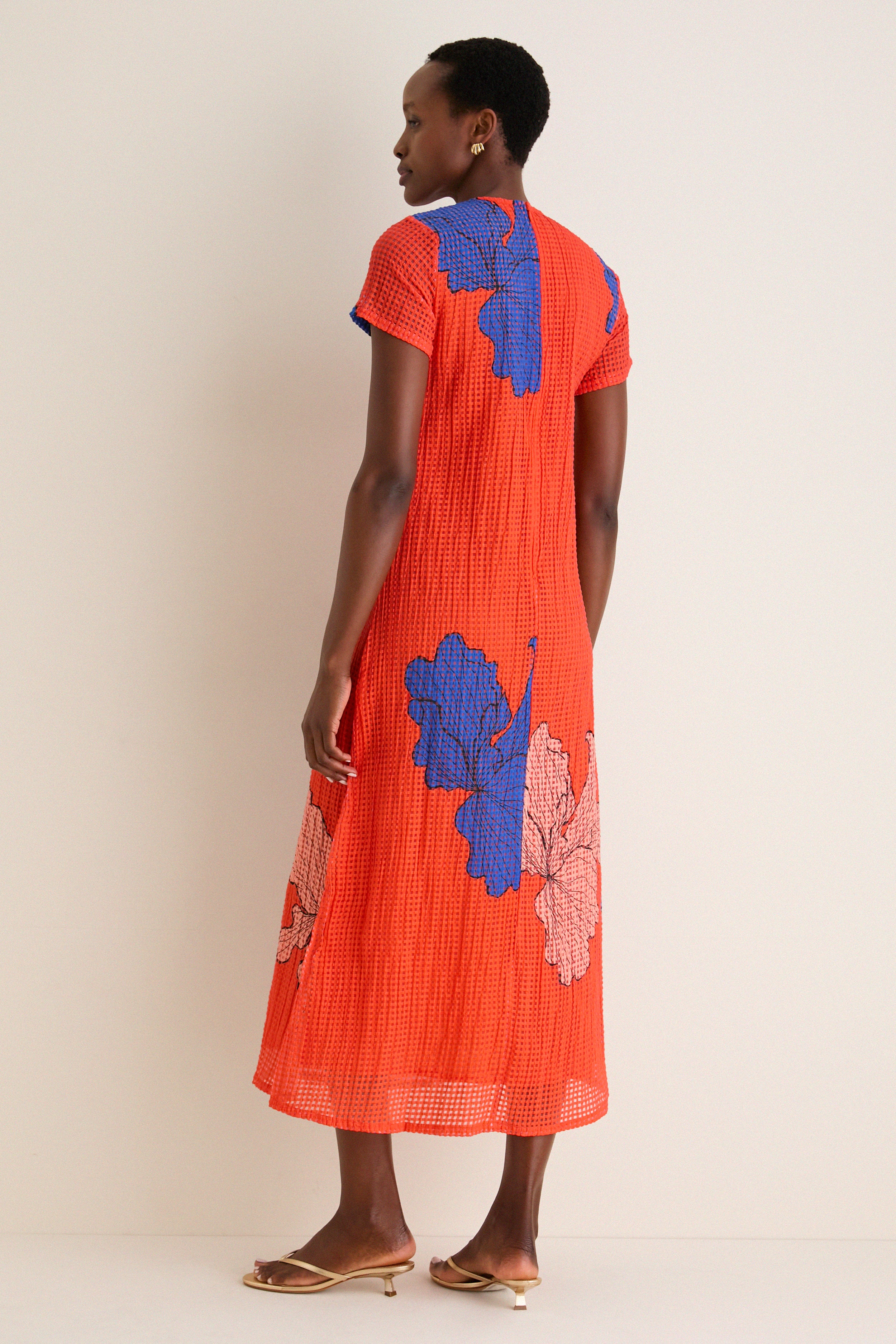 Bora Bora Red Short Sleeve Shift Maxi Dress - Image 5