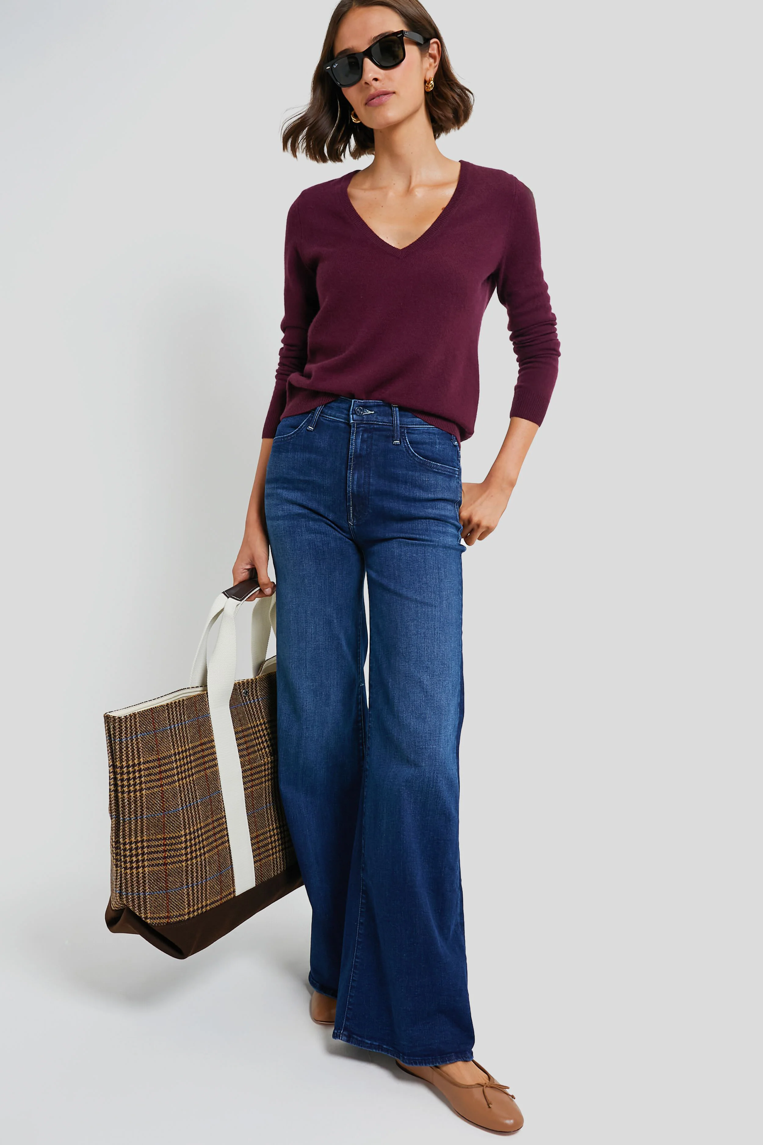 Bordeaux Plaid Tool XL Totes - Image 4