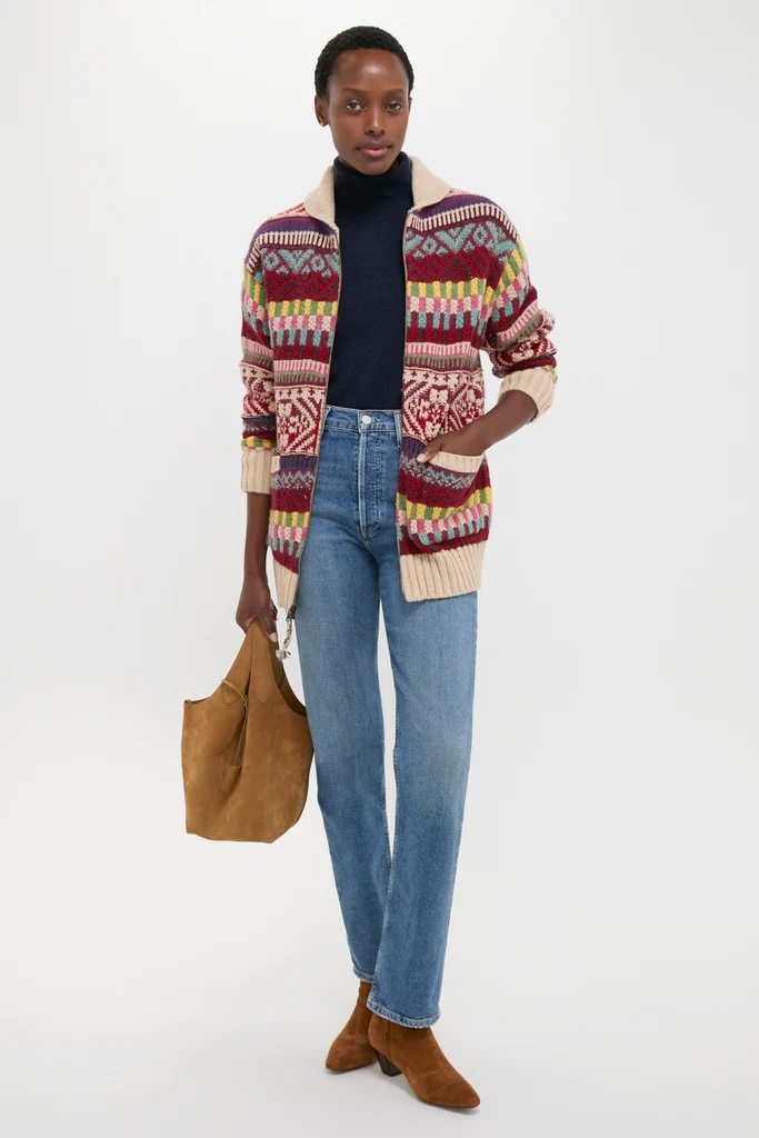 Brick Multi Cotton Wool Blend Sweater - Image 2