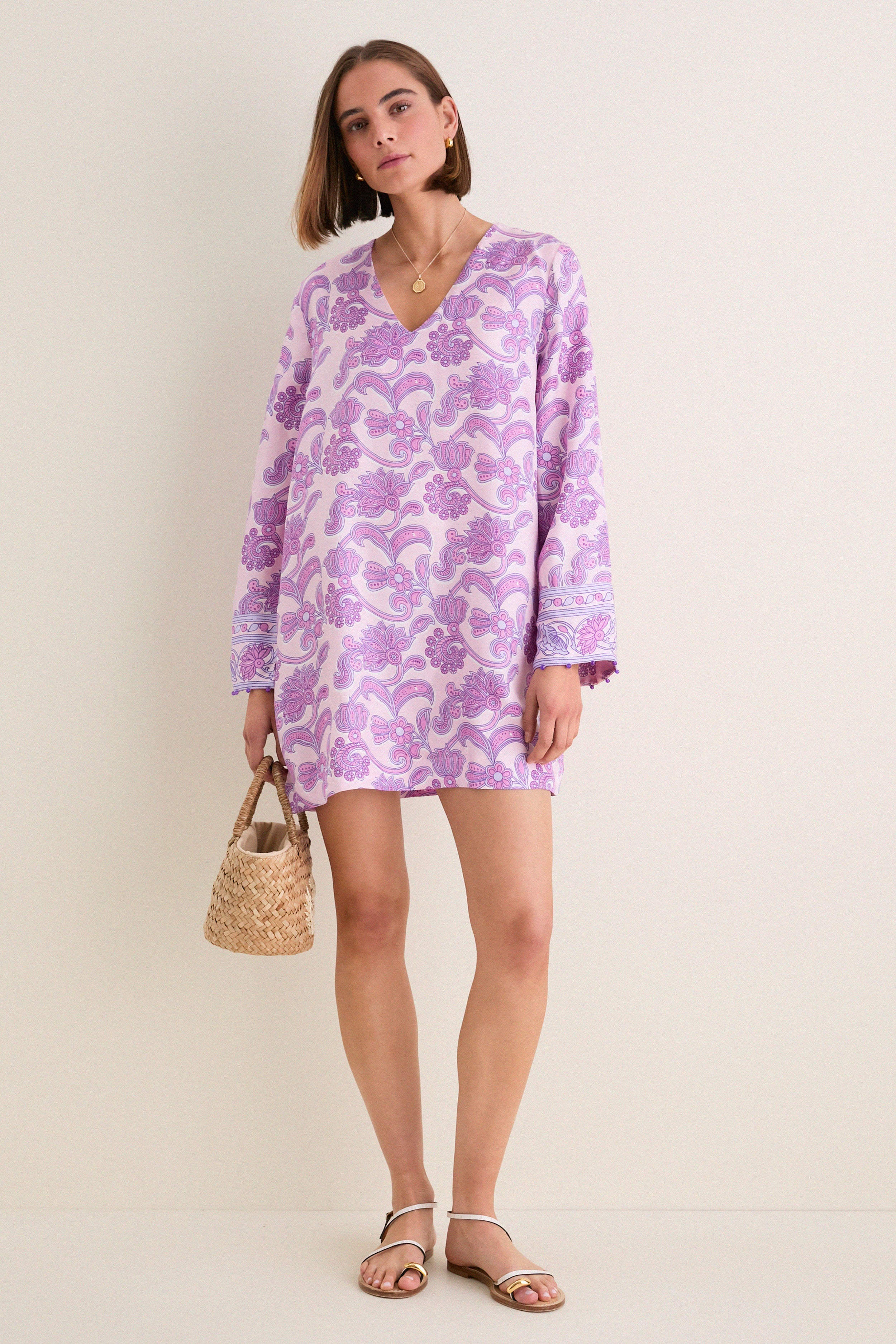 Brocade Amethyst Jaya Mini Dress - Image 2