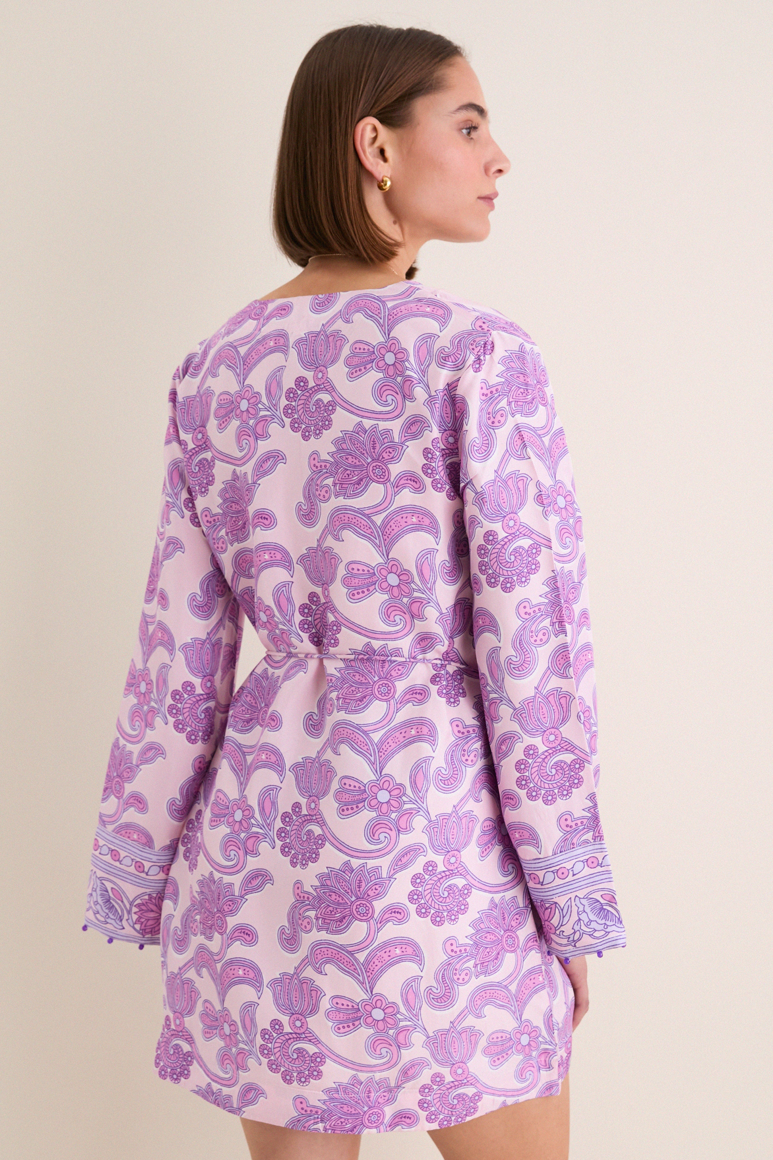 Brocade Amethyst Jaya Mini Dress - Image 4