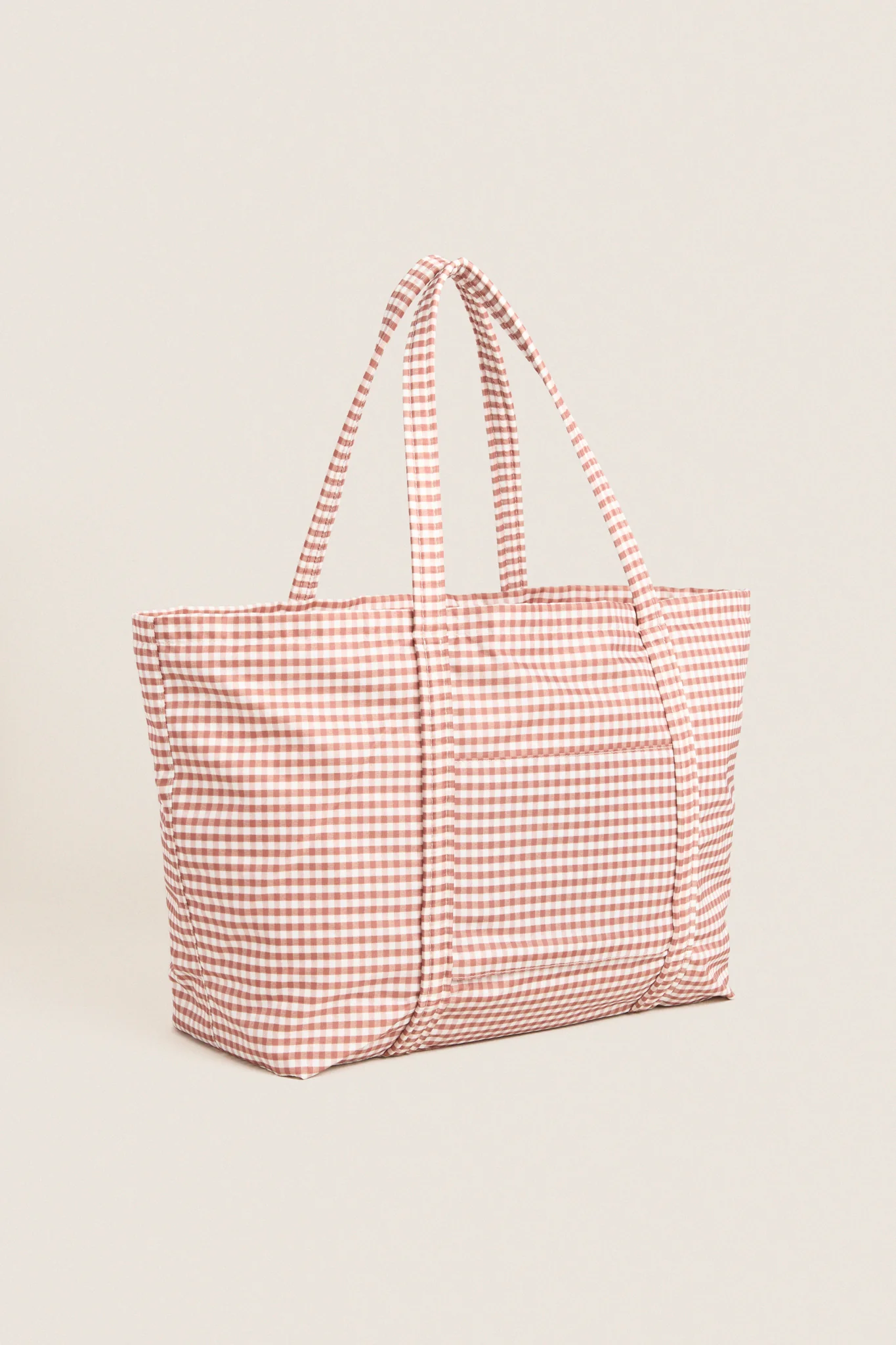 Brown Gingham Dina Tote - Image 3