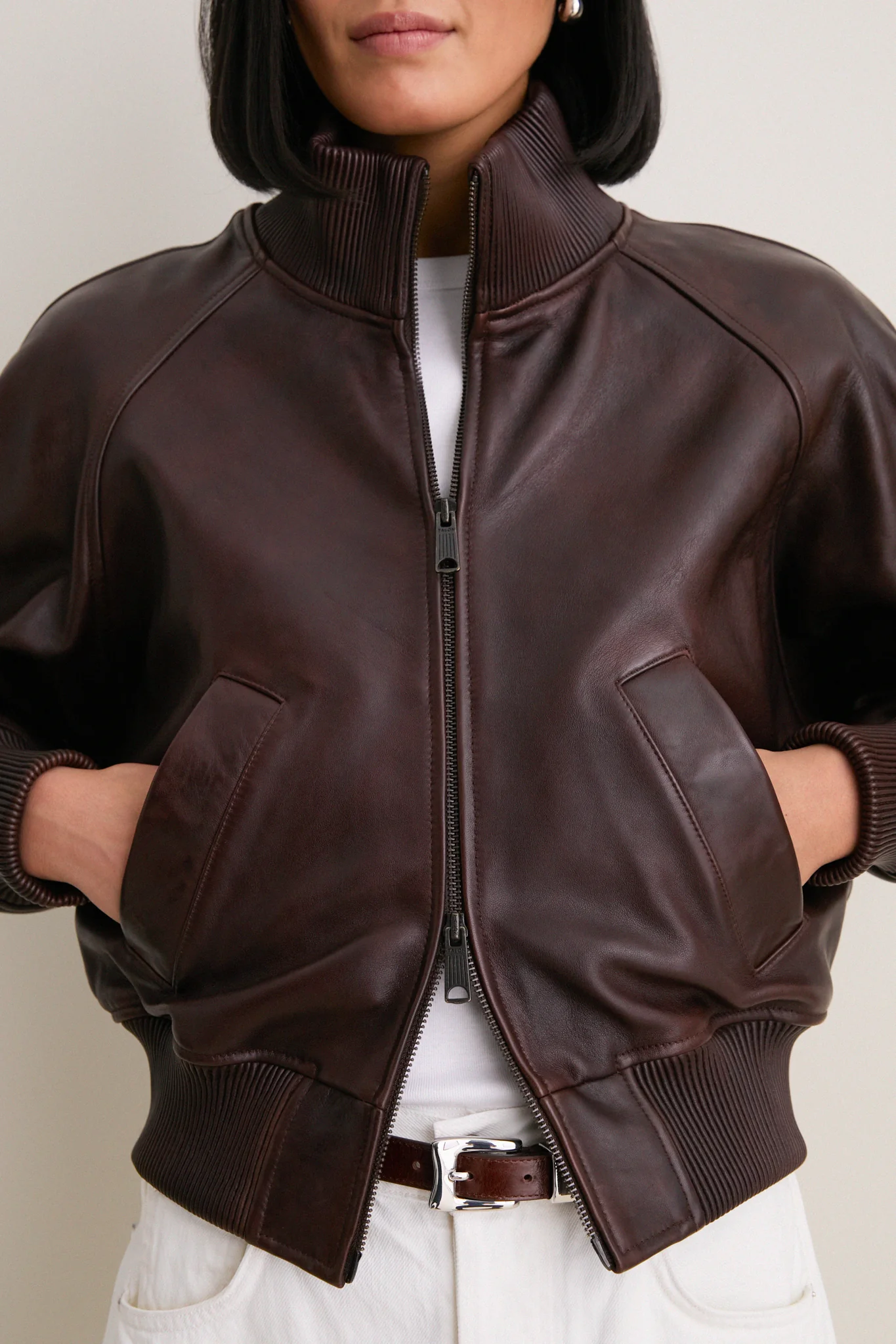 Brown Sheep Skin Leather Jacket - Image 5
