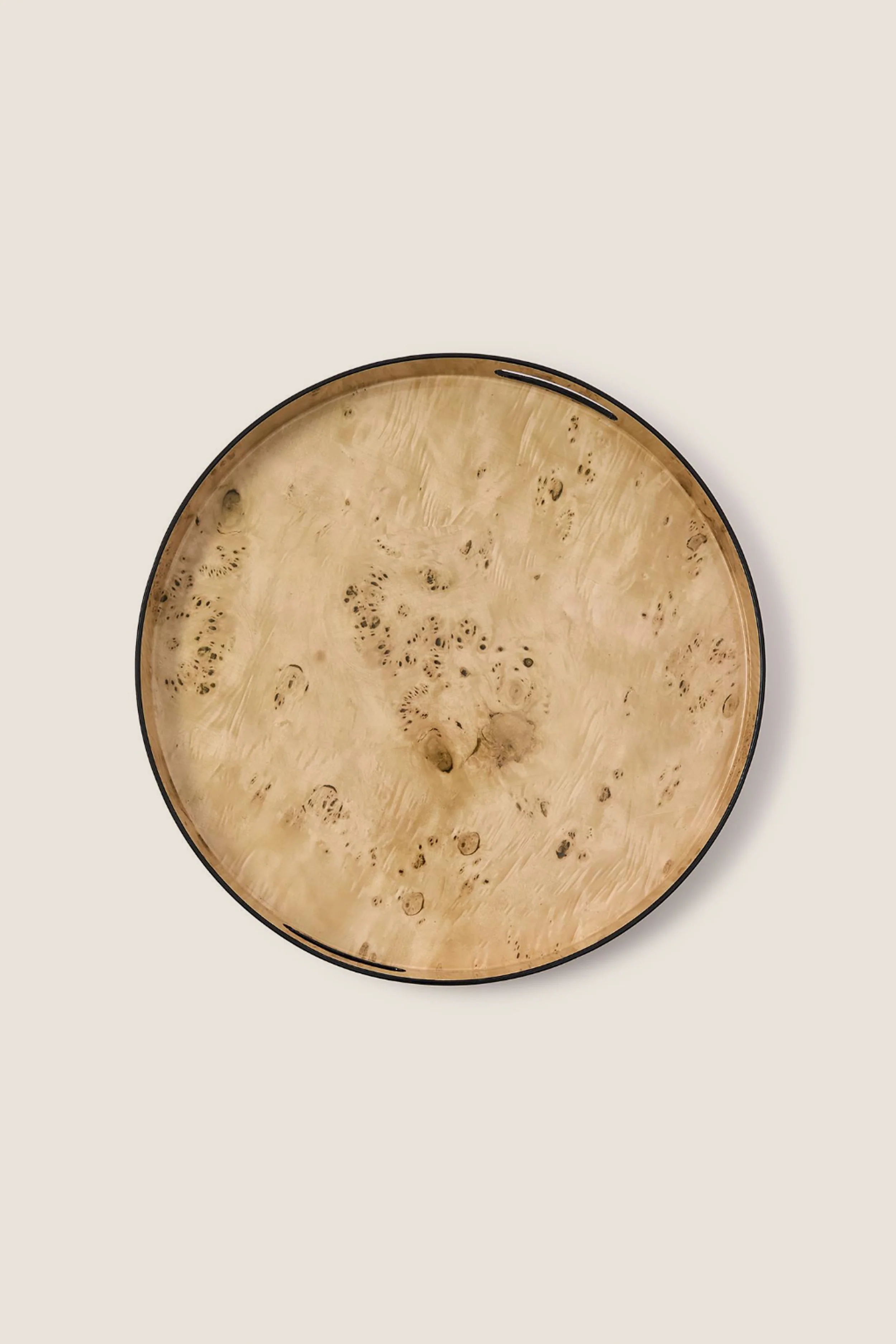 Burled Wood Pattern Round Tray (Set of 3)