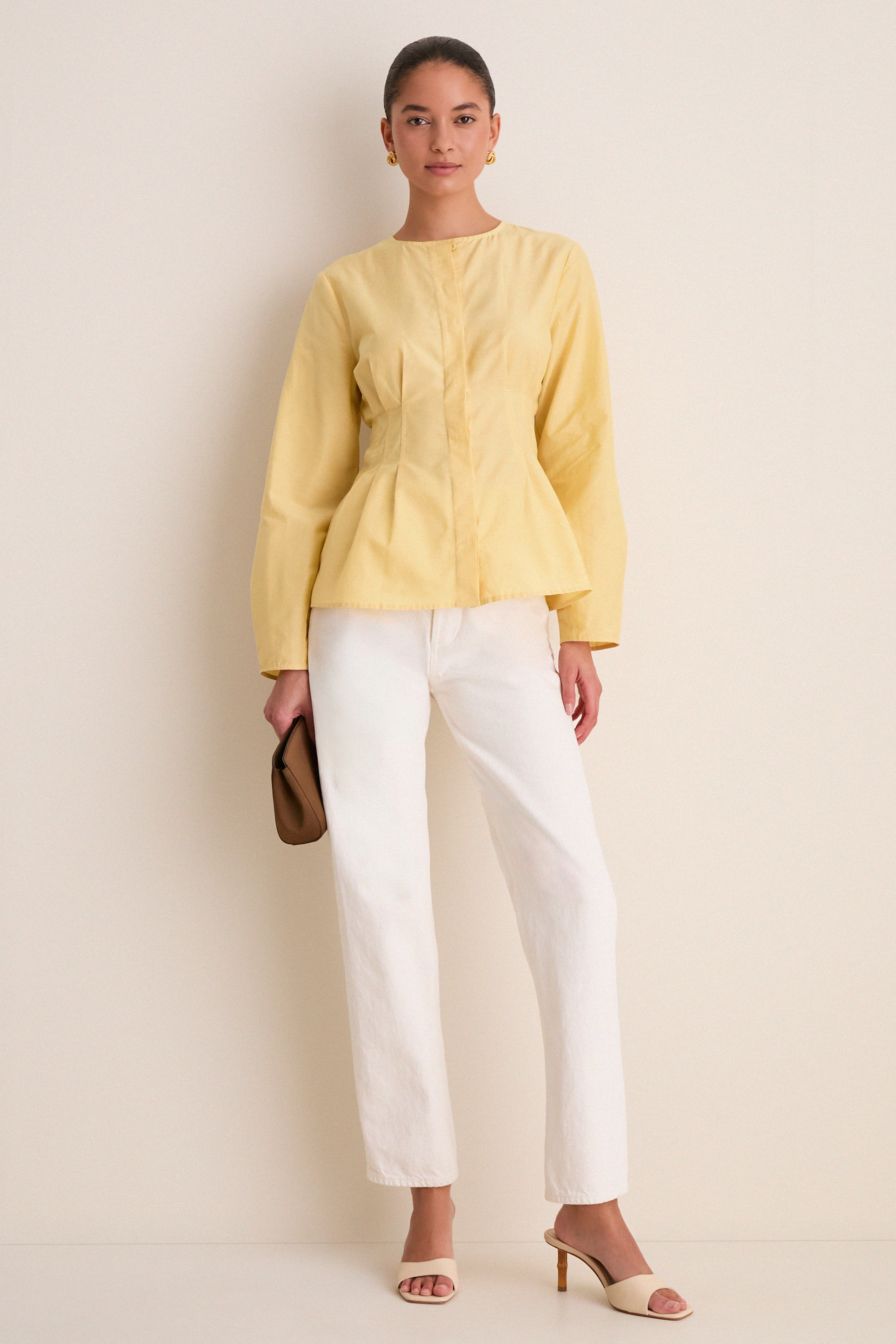 Butter Yellow Cotton Silk Arden Top - Image 2
