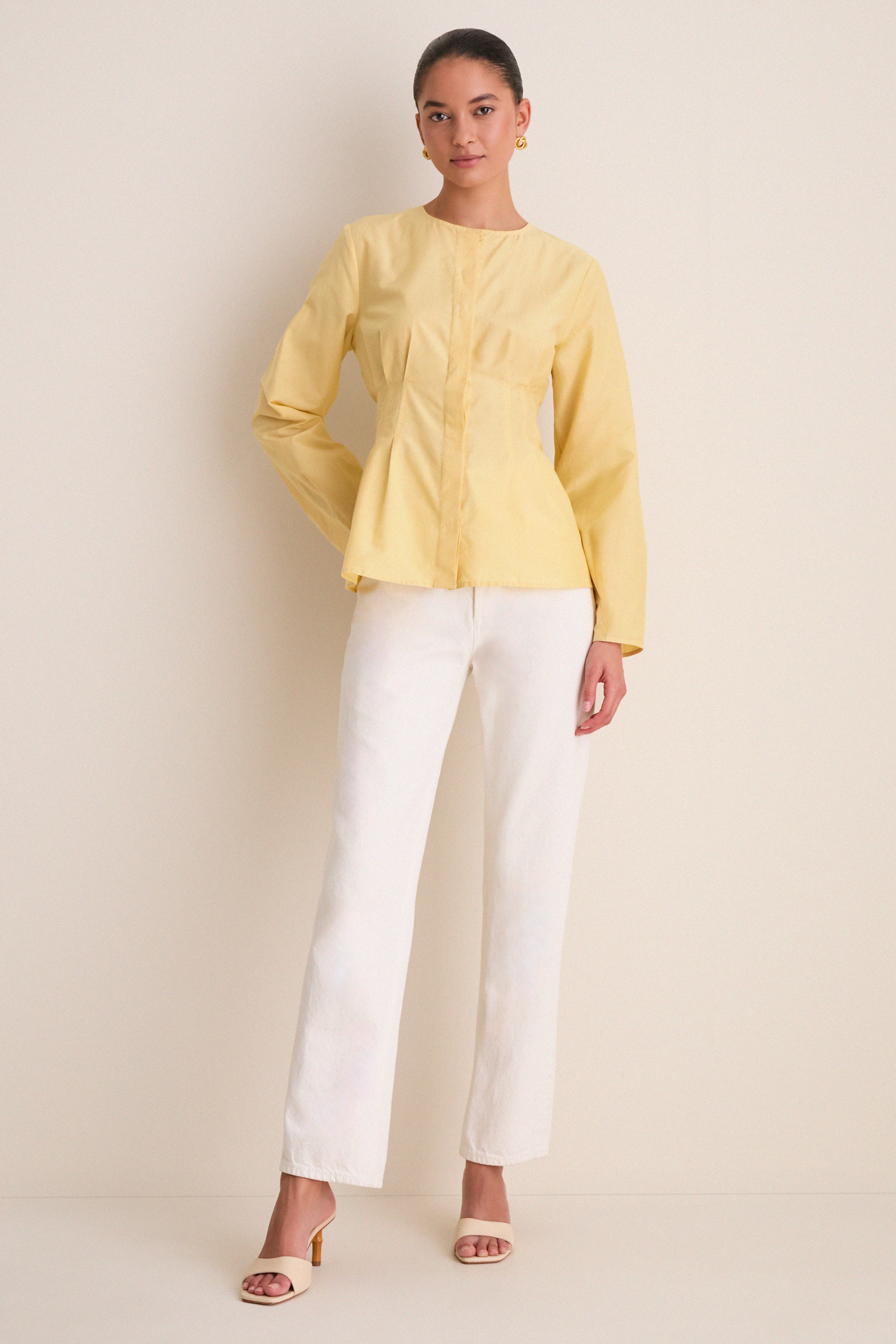 Butter Yellow Cotton Silk Arden Top - Image 6