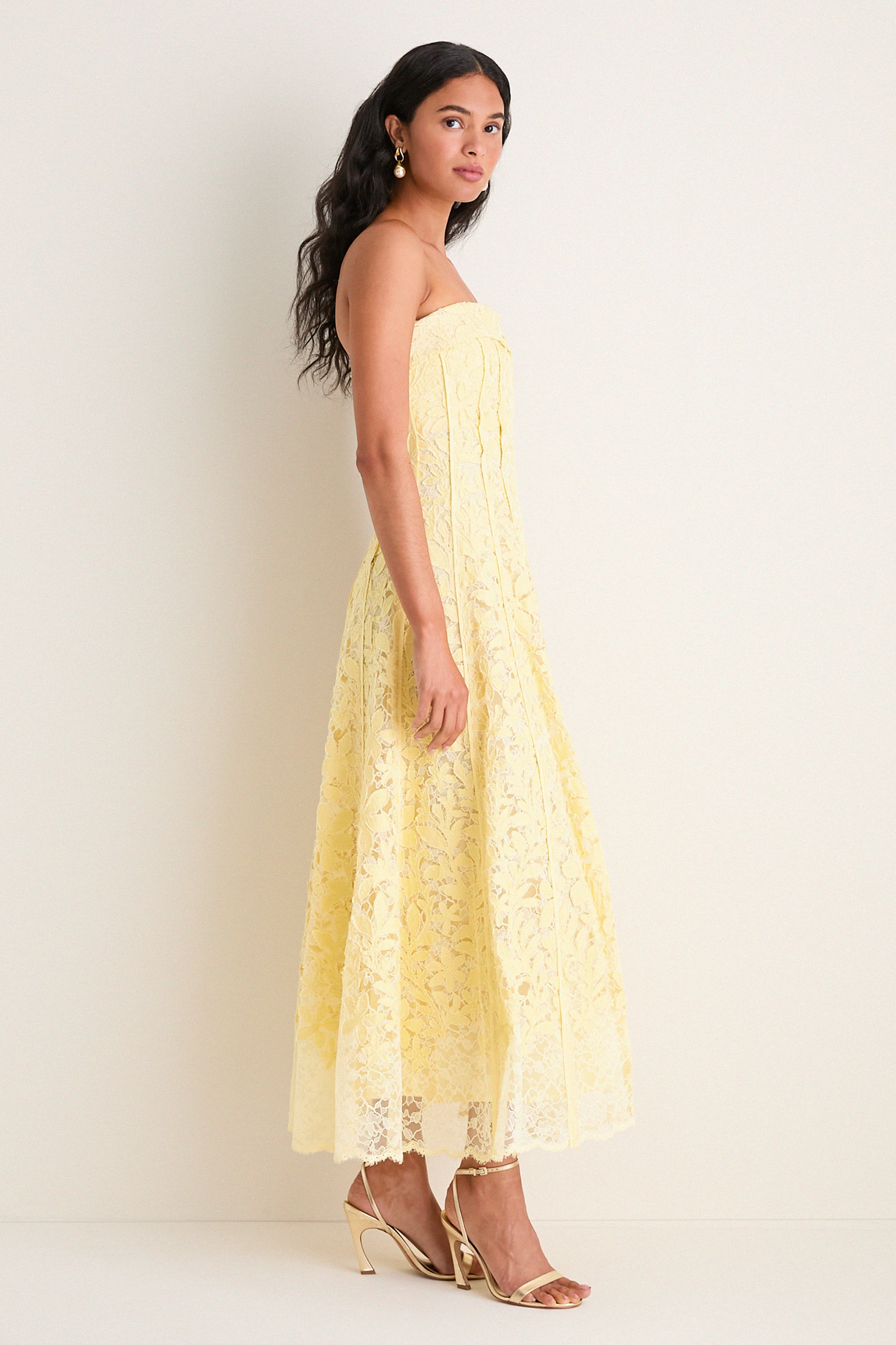 Buttercream Imogen Cotton Lace Bustier Midi Dress - Image 3