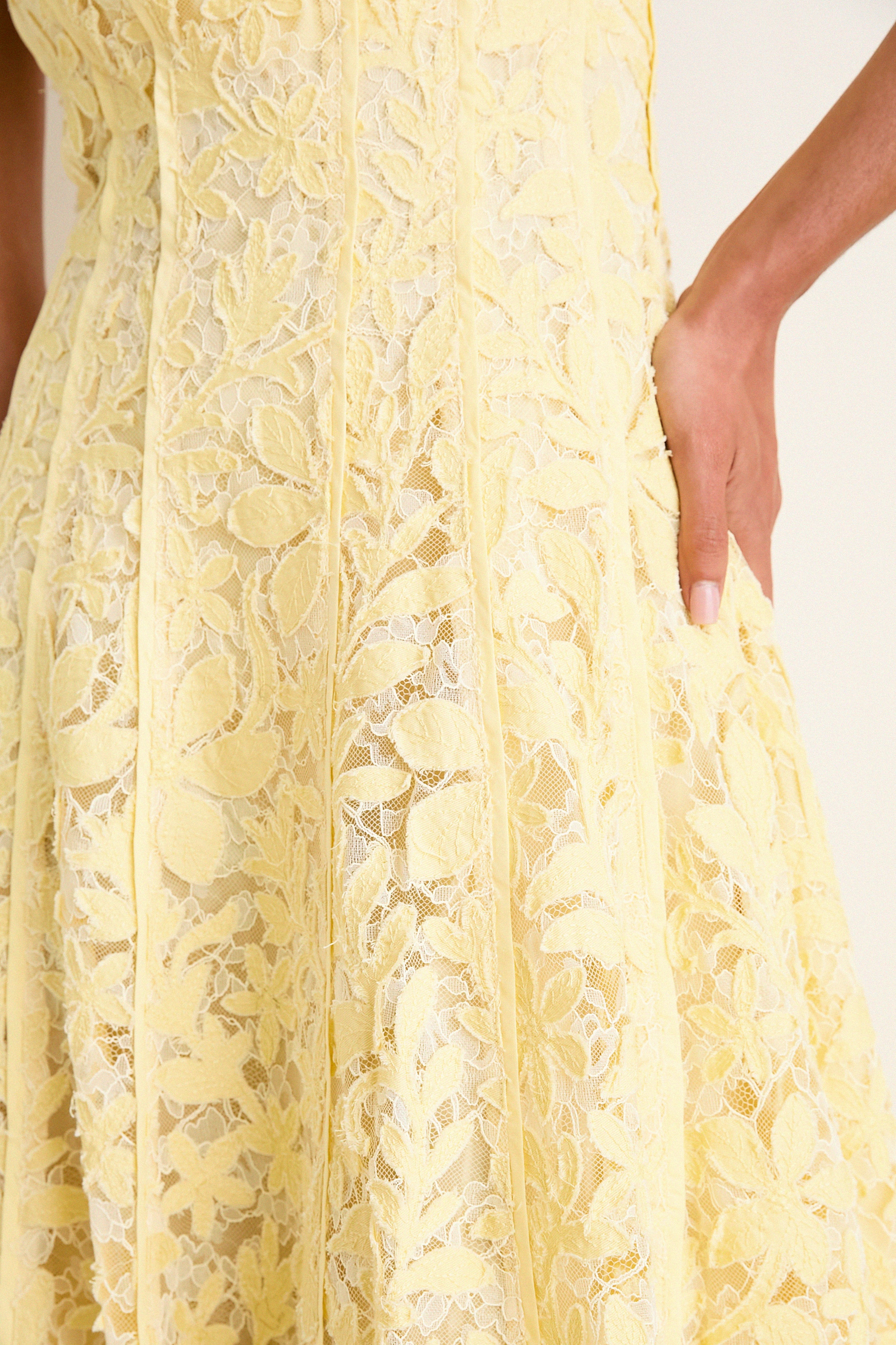 Buttercream Imogen Cotton Lace Bustier Midi Dress - Image 6