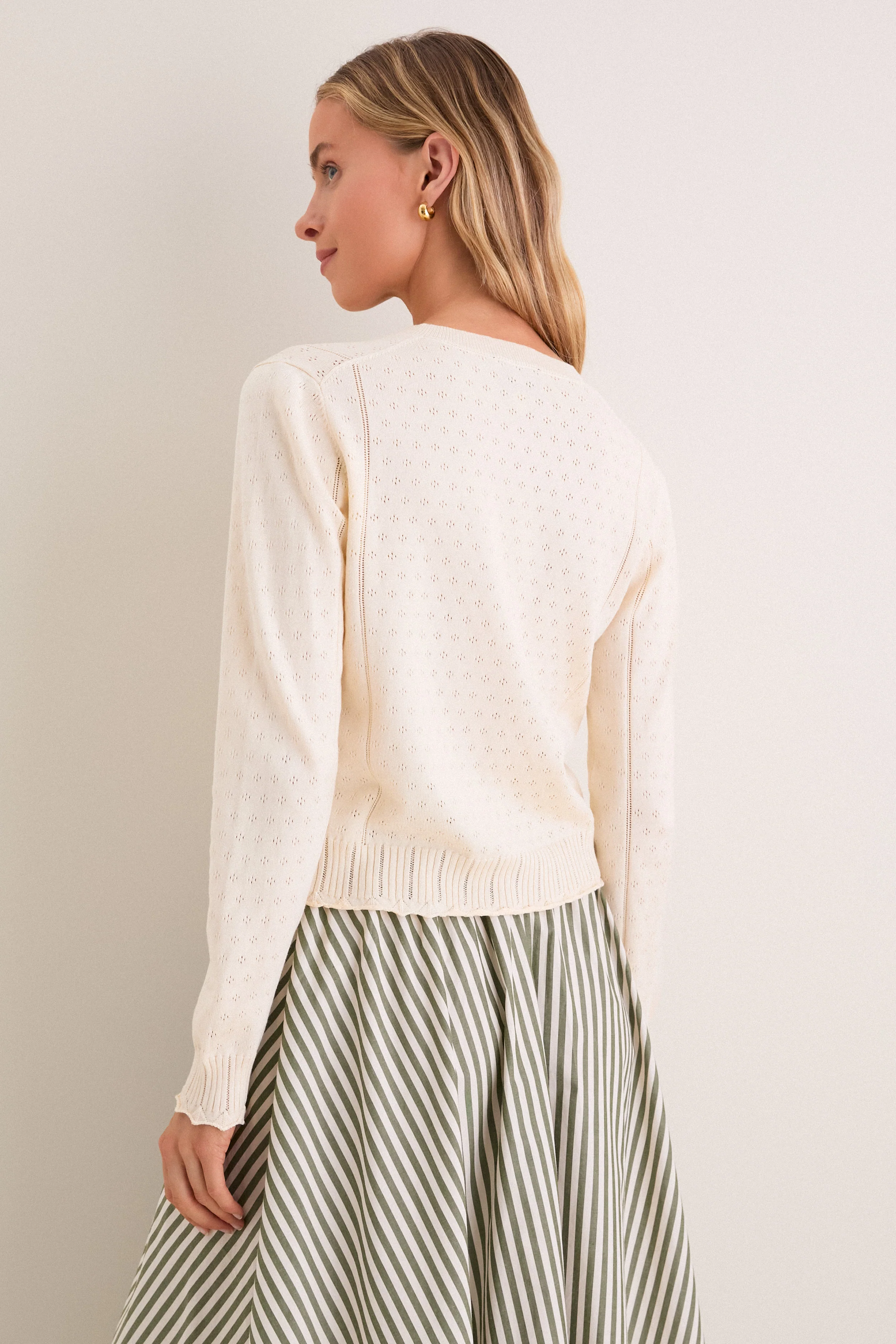 Buttercream Pointelle Ellie Cardigan - Image 4