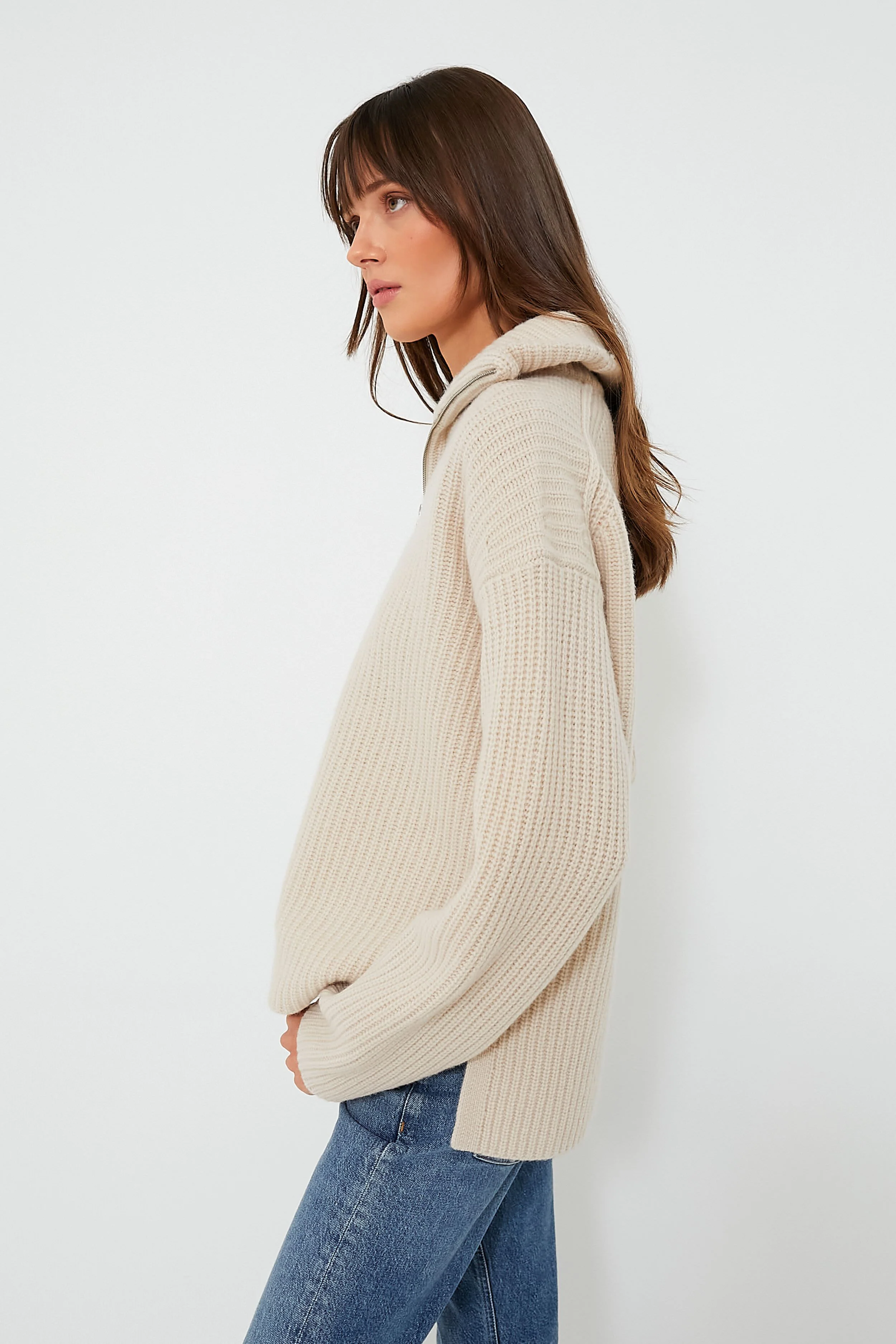 Buttermilk Felix Zip Merino Sweater - Image 3