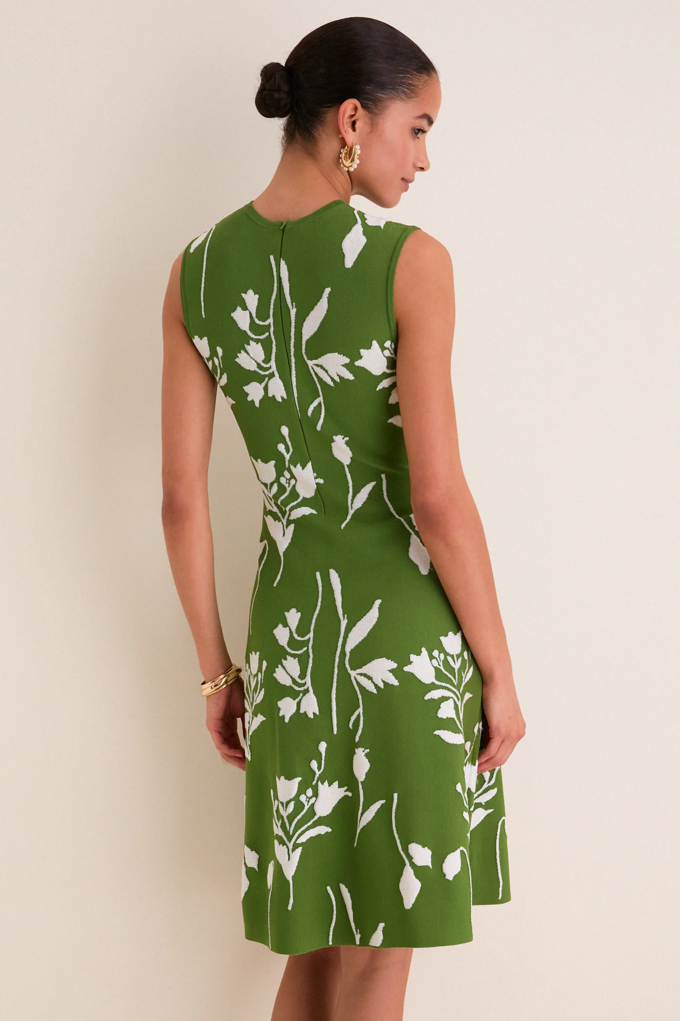 Cactus and Cream Jacquard Mini Dress - Image 4