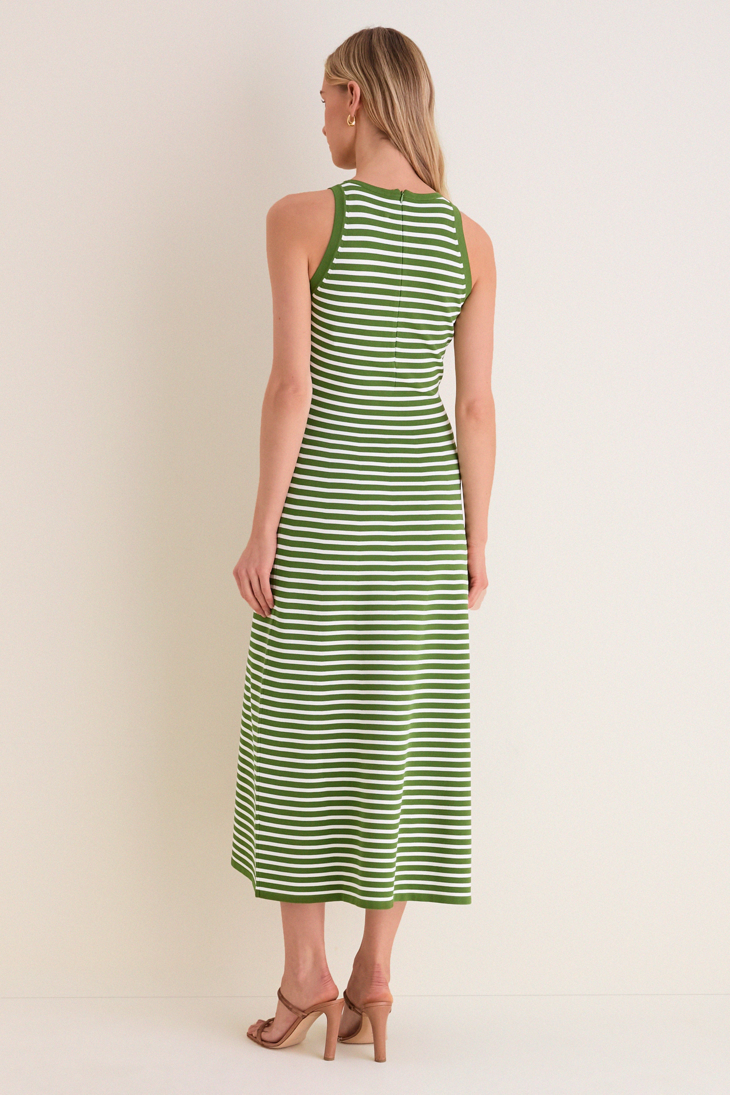 Cactus Multi Rose Detail Knit Halter Dress - Image 6