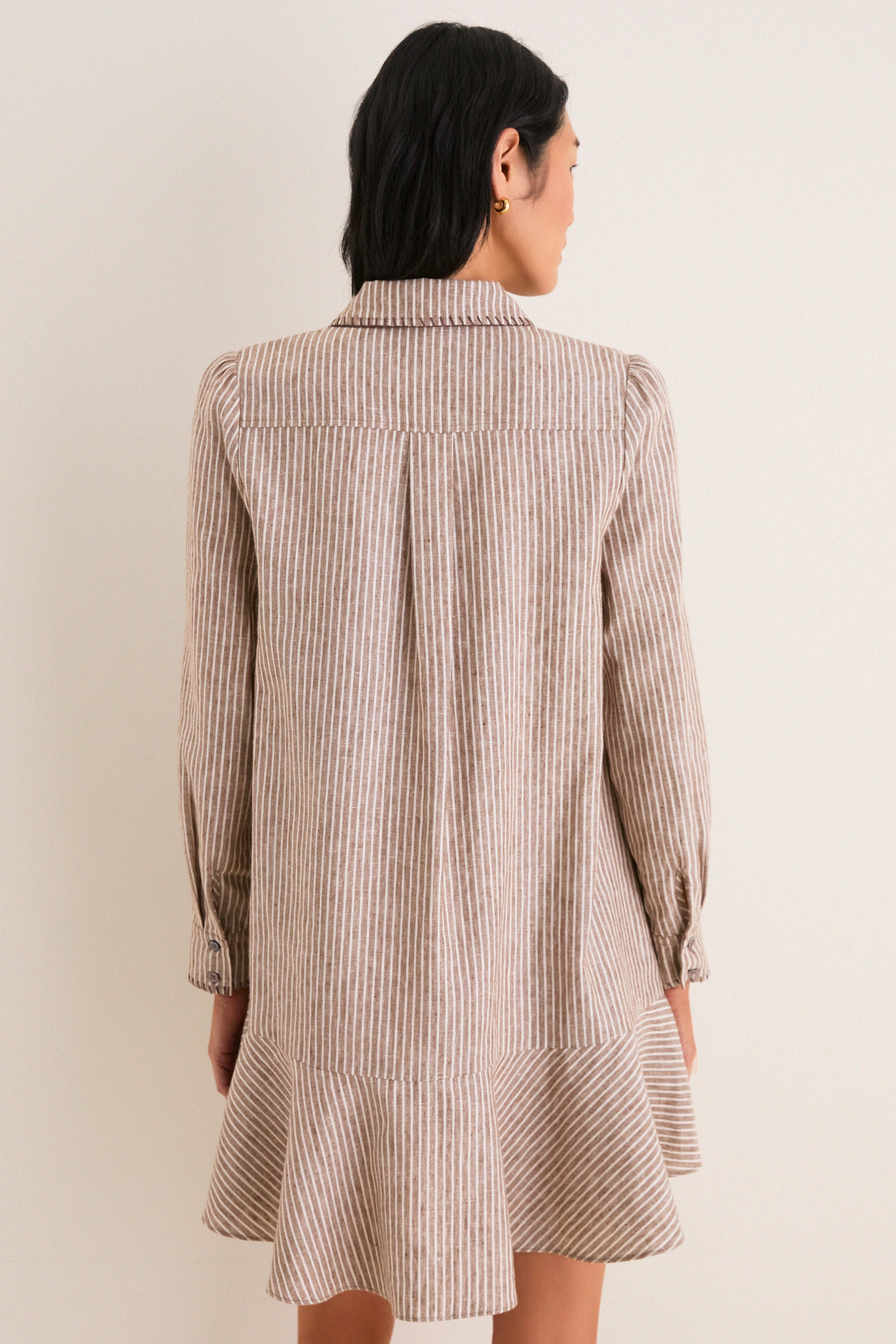 Cafe Stripe Whipstitch Callahan Shirt Dress - Image 4