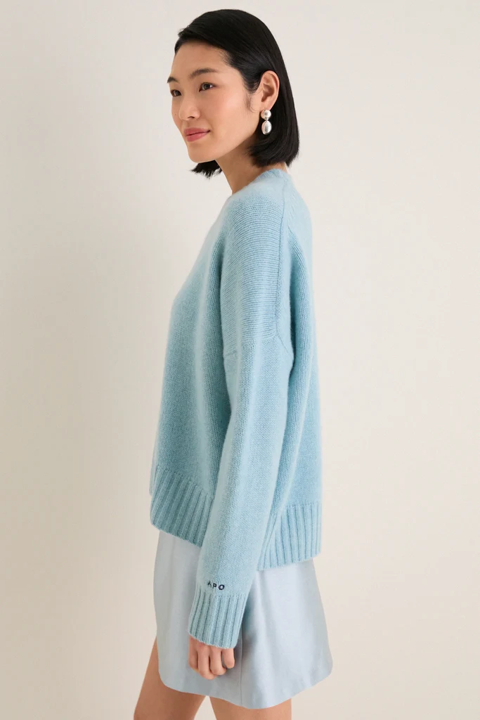 Cameo Blue Cashmere Henri Crewneck - Image 3