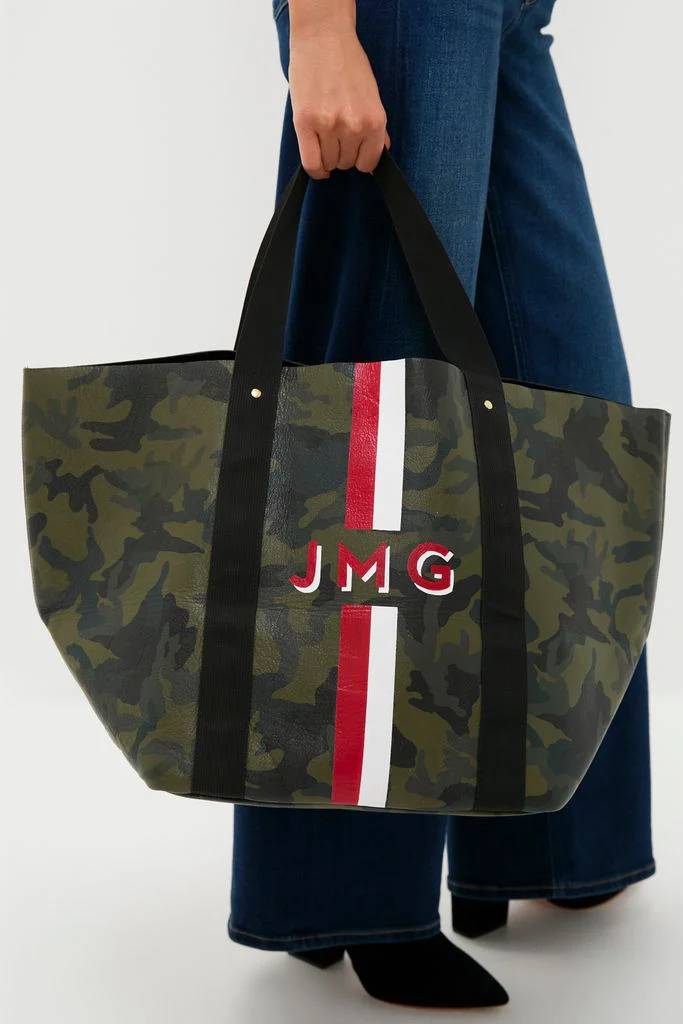 Camoflauge Big Daddy Tote with Red Monogram - Image 4