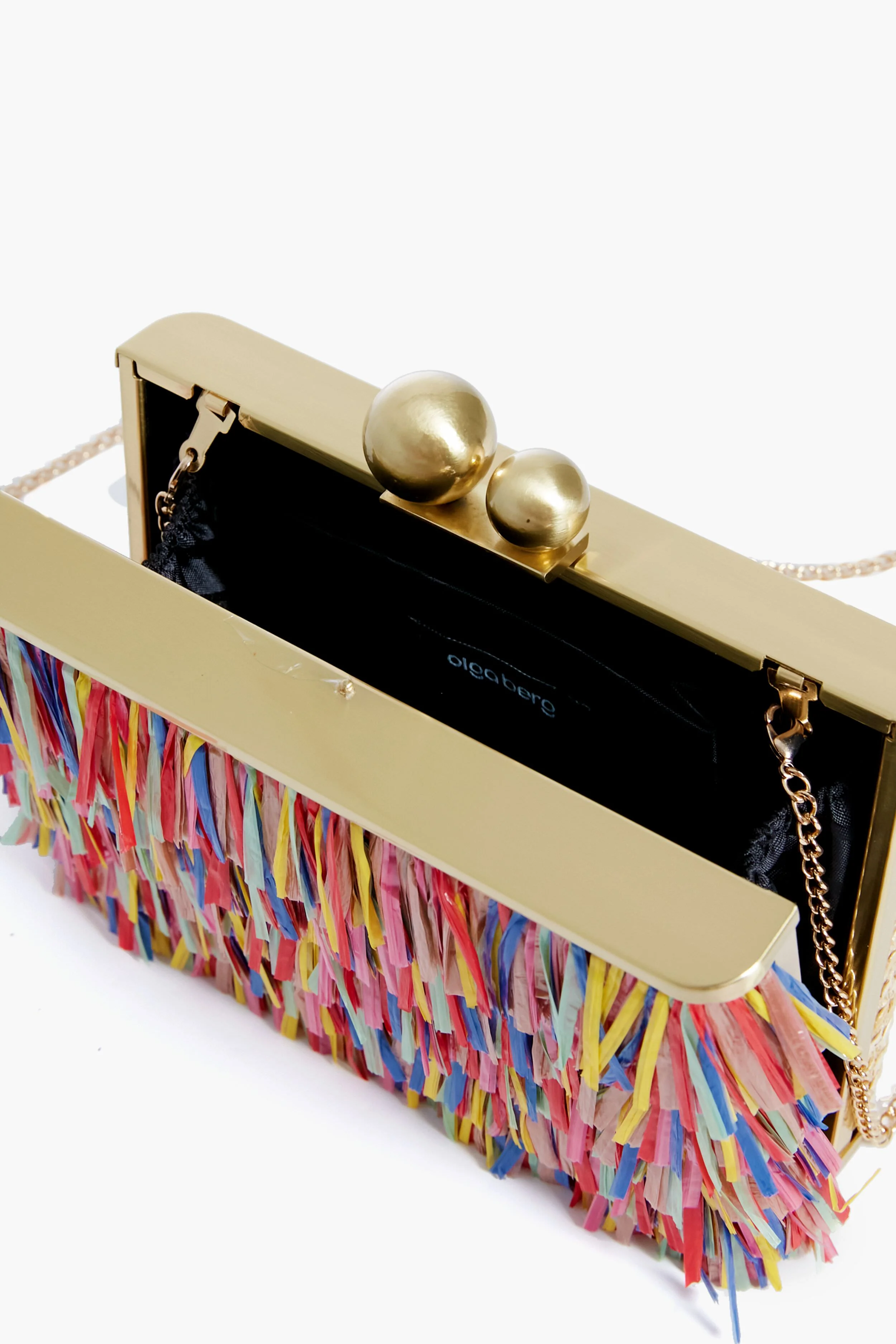 Carlita Carnivale Raffia Fringed Clutch - Image 4