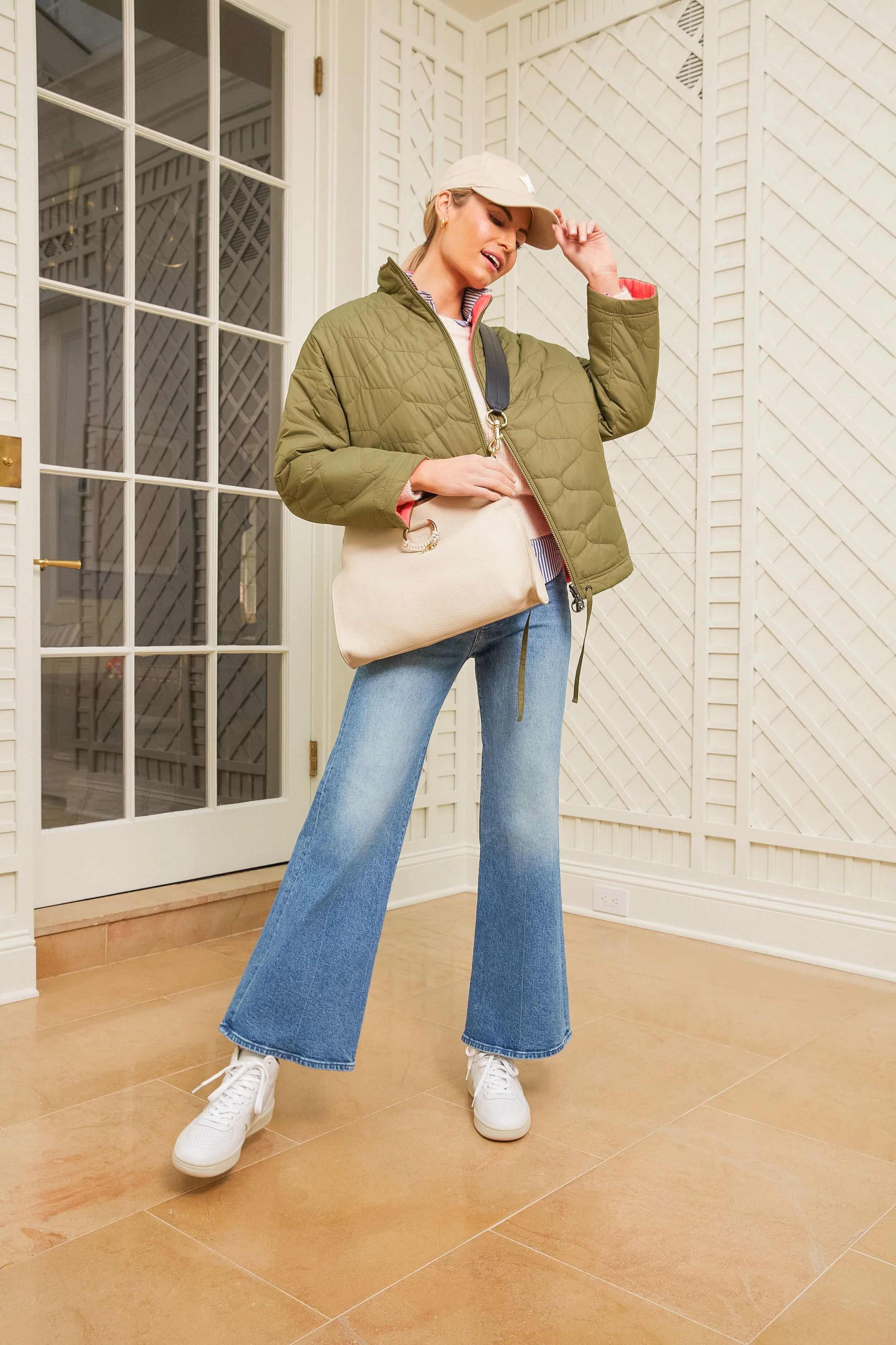 Cement Beige Small Joan Top Handle Bag - Image 3