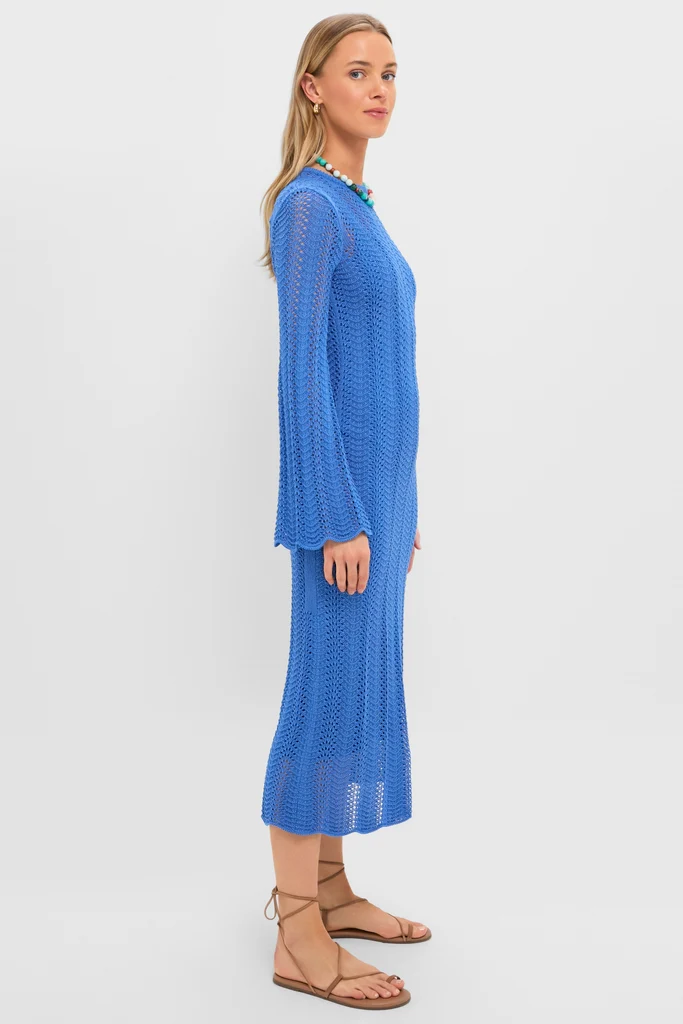 Cerulean Knit Comporta Midi Dress - Image 3