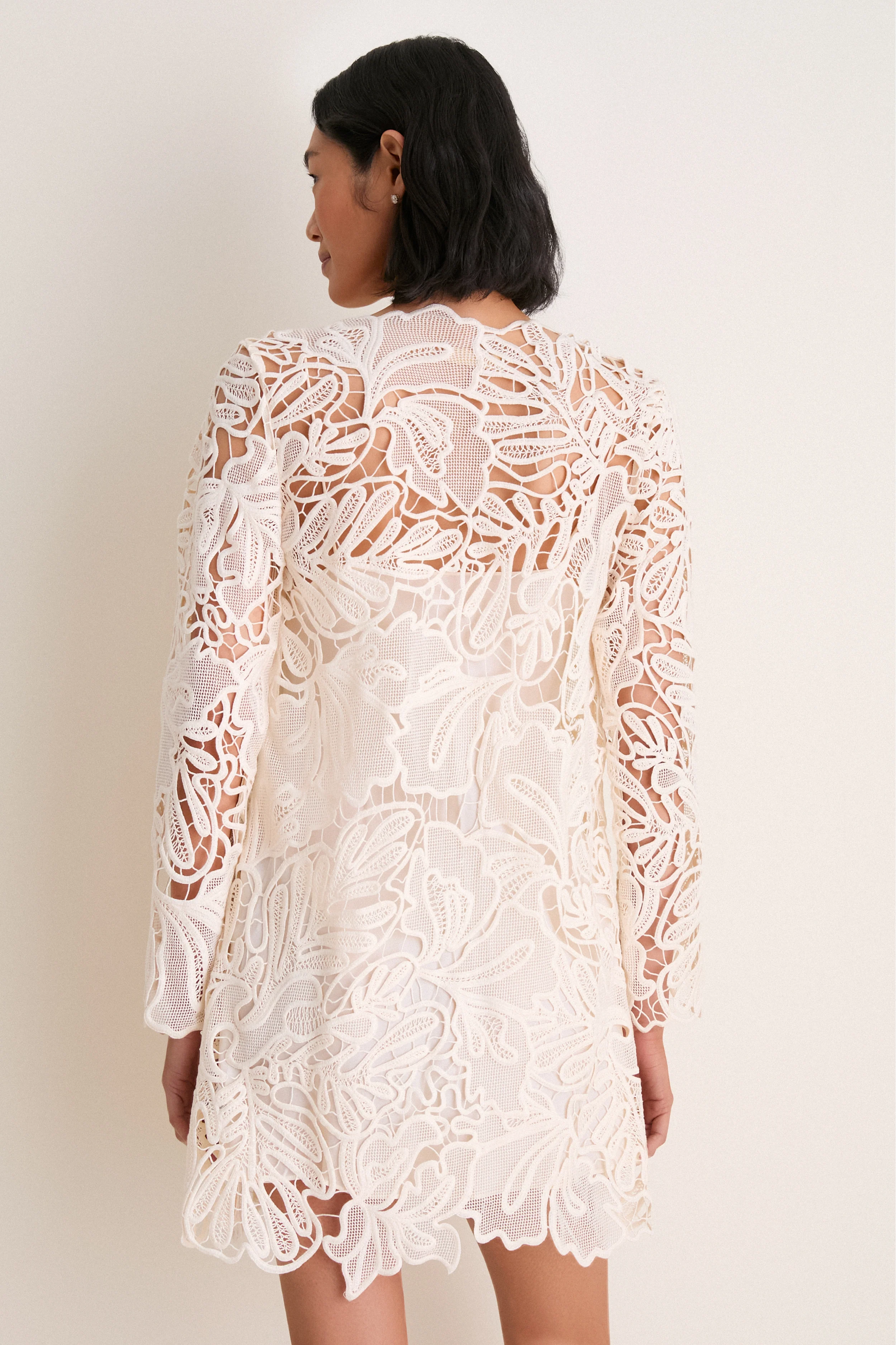 Chalk Dita Corded Lace Mini Dress - Image 4