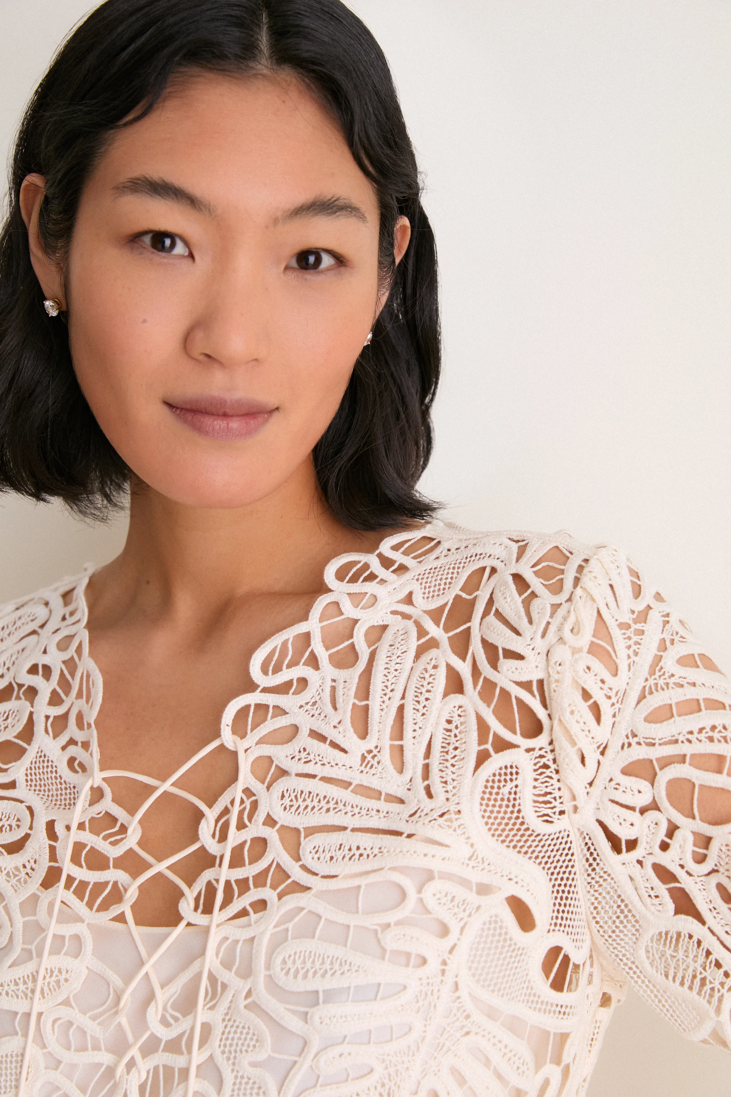 Chalk Dita Corded Lace Mini Dress - Image 5