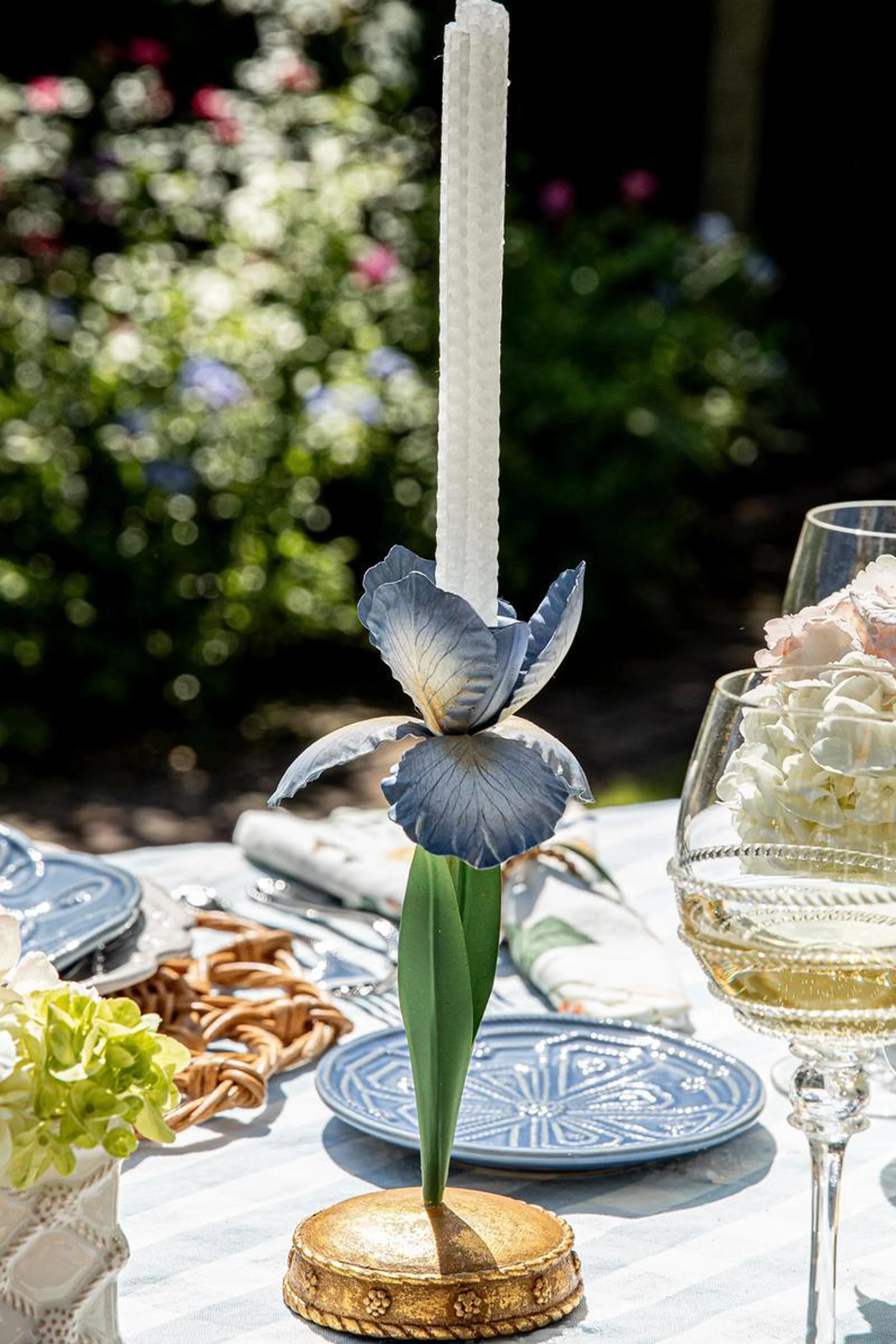 Chambray Meadow Walk Iris 9" Candlestick - Image 3