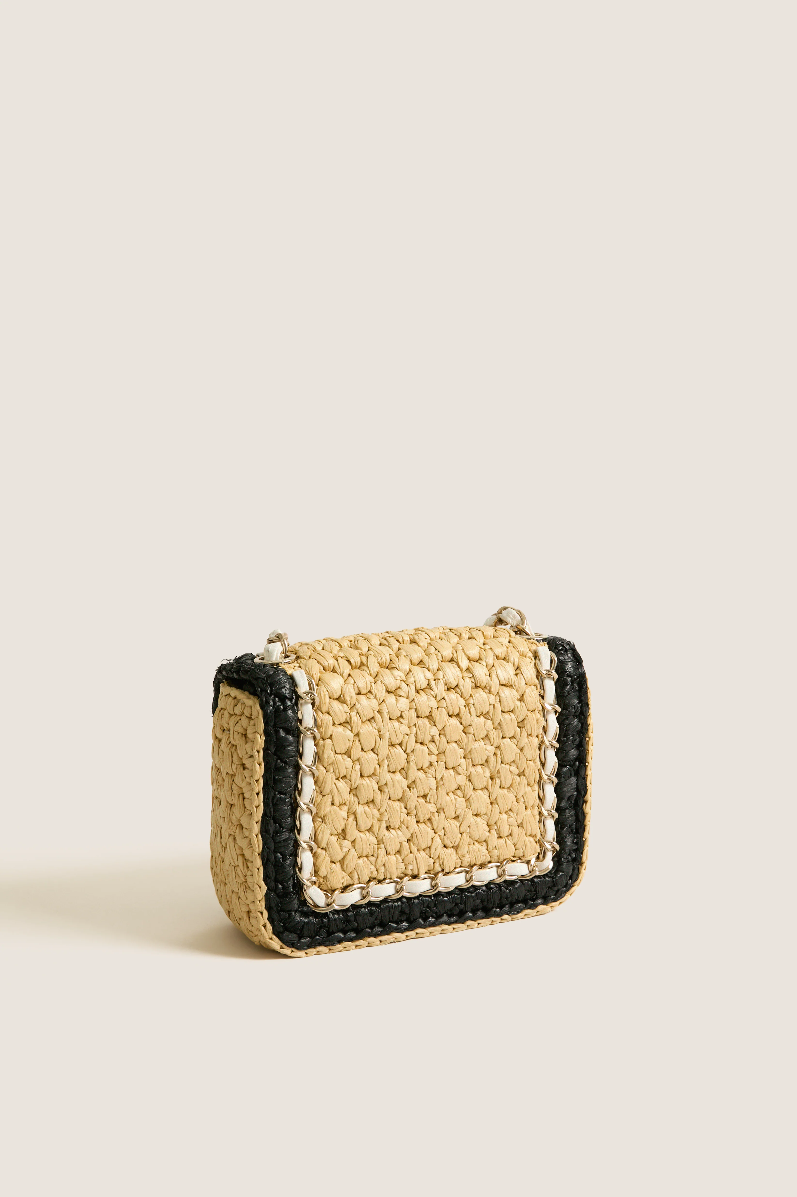 CHANEL Beige and Black Coco Mark Single Flap Chain Bag - Image 4
