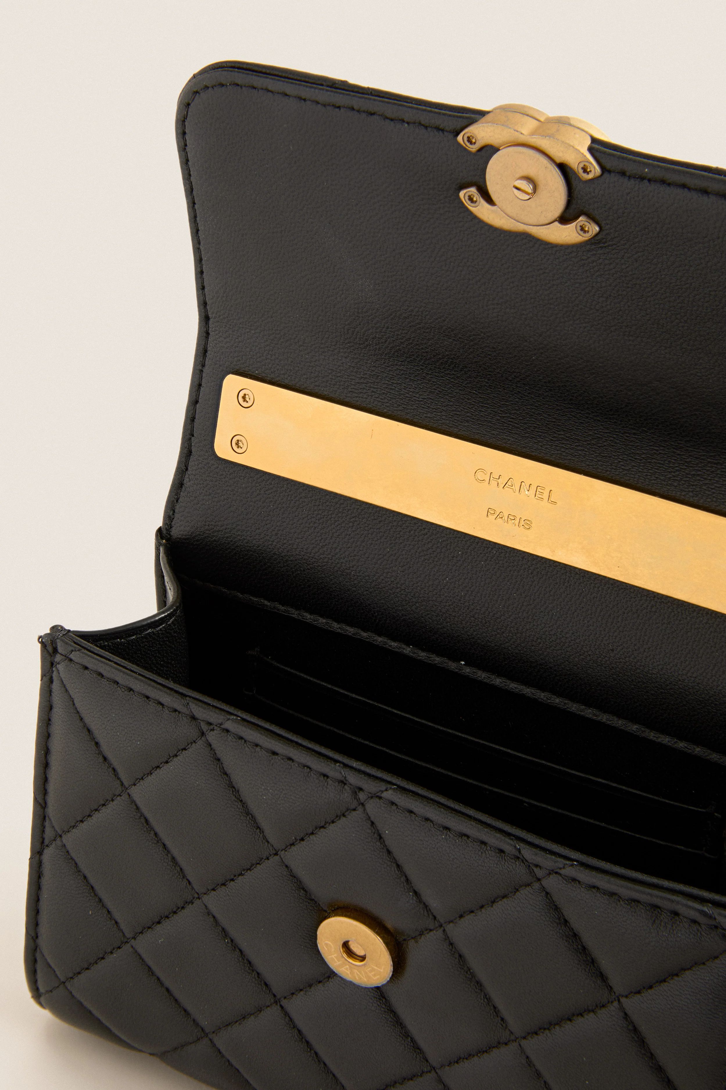 CHANEL Black Matelasse Two-Way Handbag Top Handle - Image 5