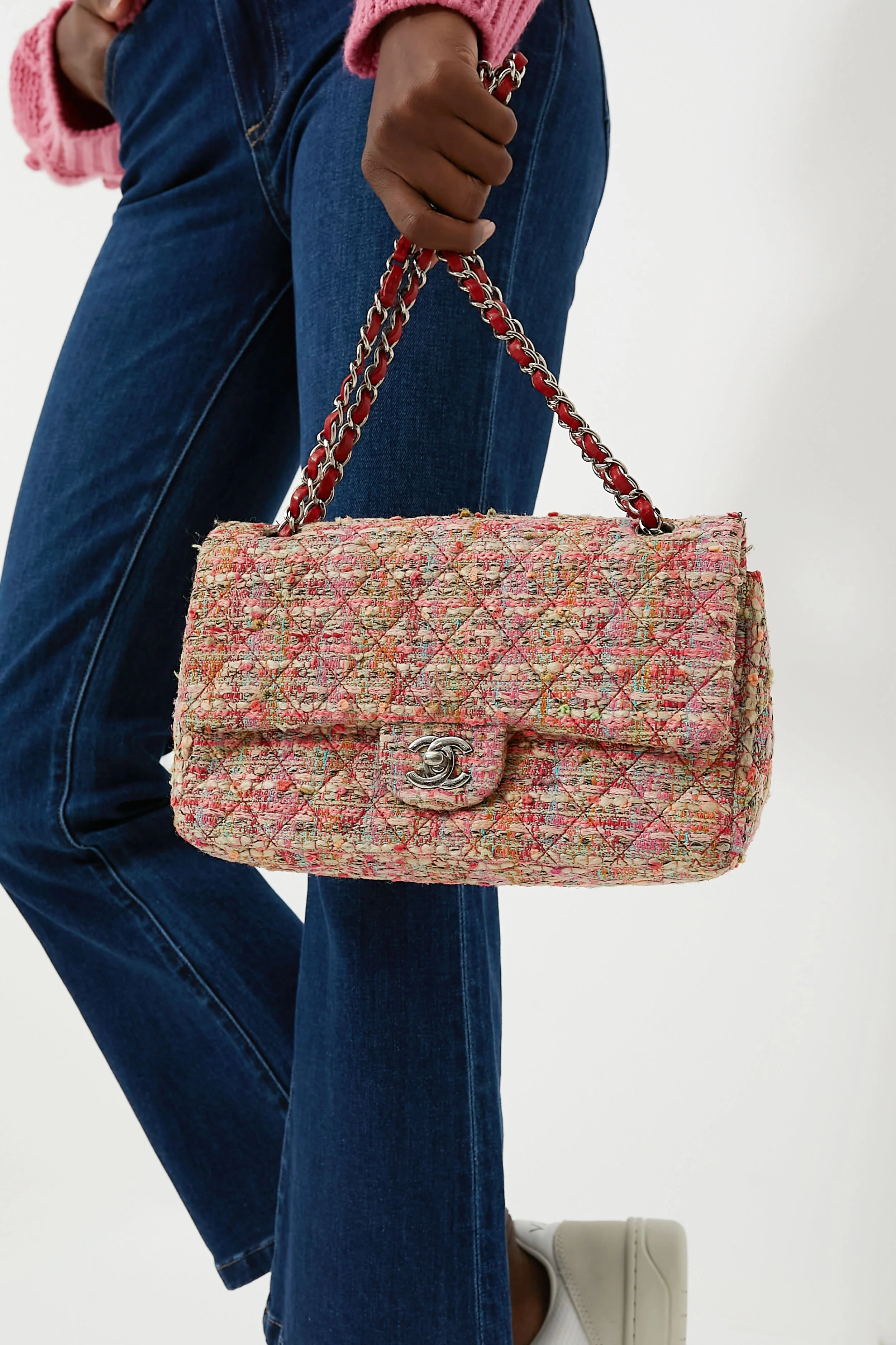 CHANEL Multicolor Tweed Medium Classic Bag - Image 4