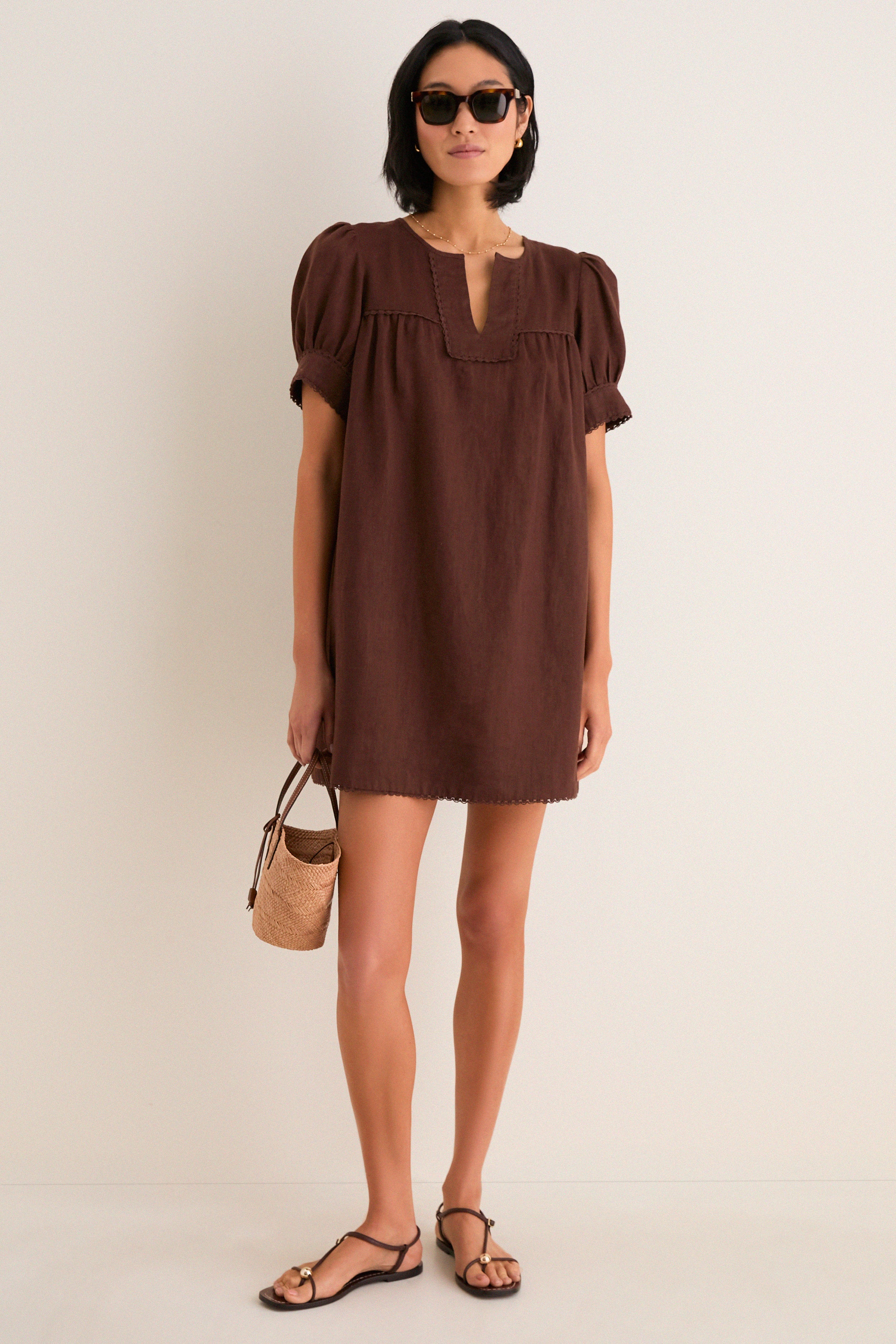Chestnut Linen Bridget Dress - Image 2