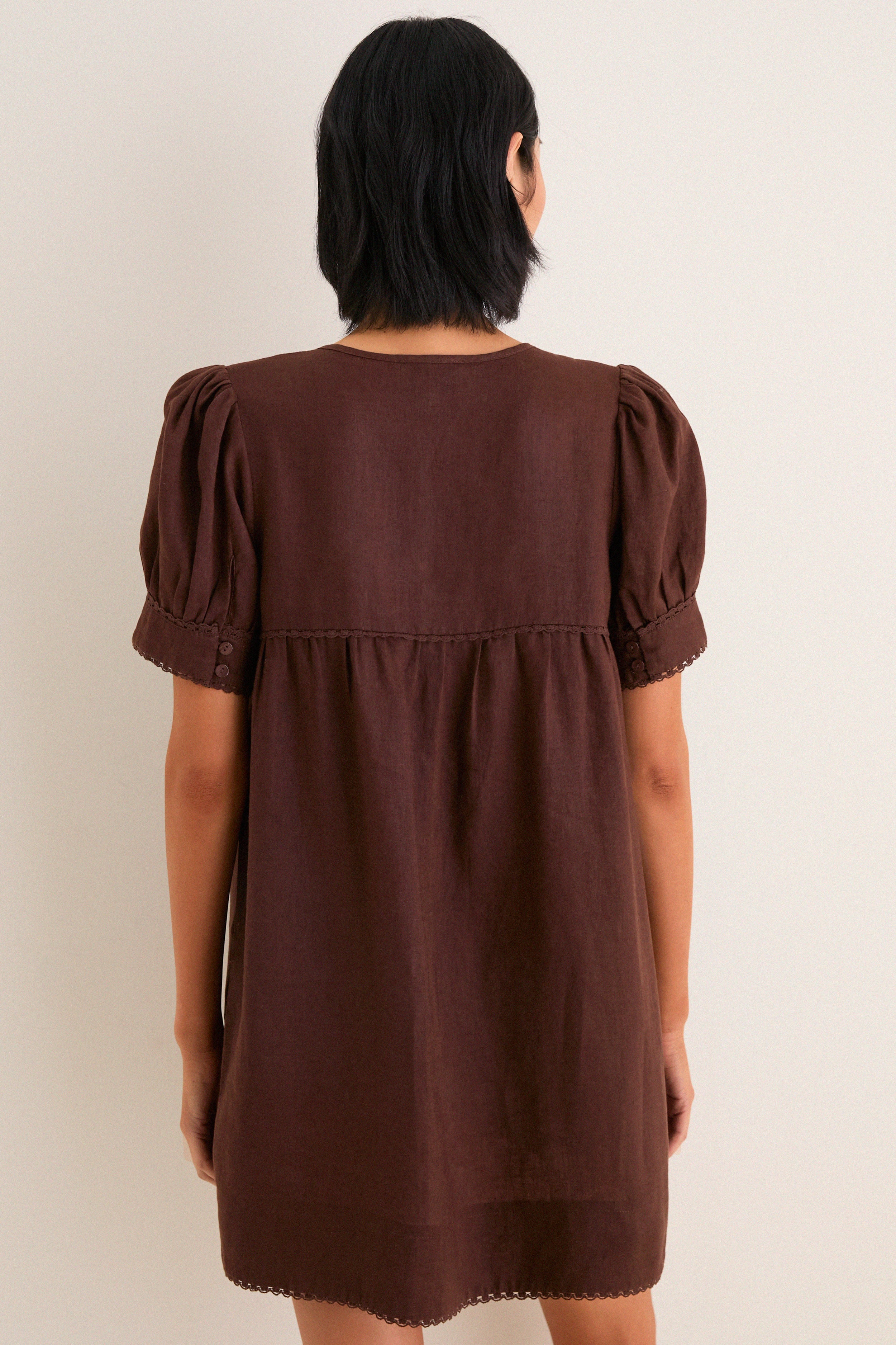 Chestnut Linen Bridget Dress - Image 4